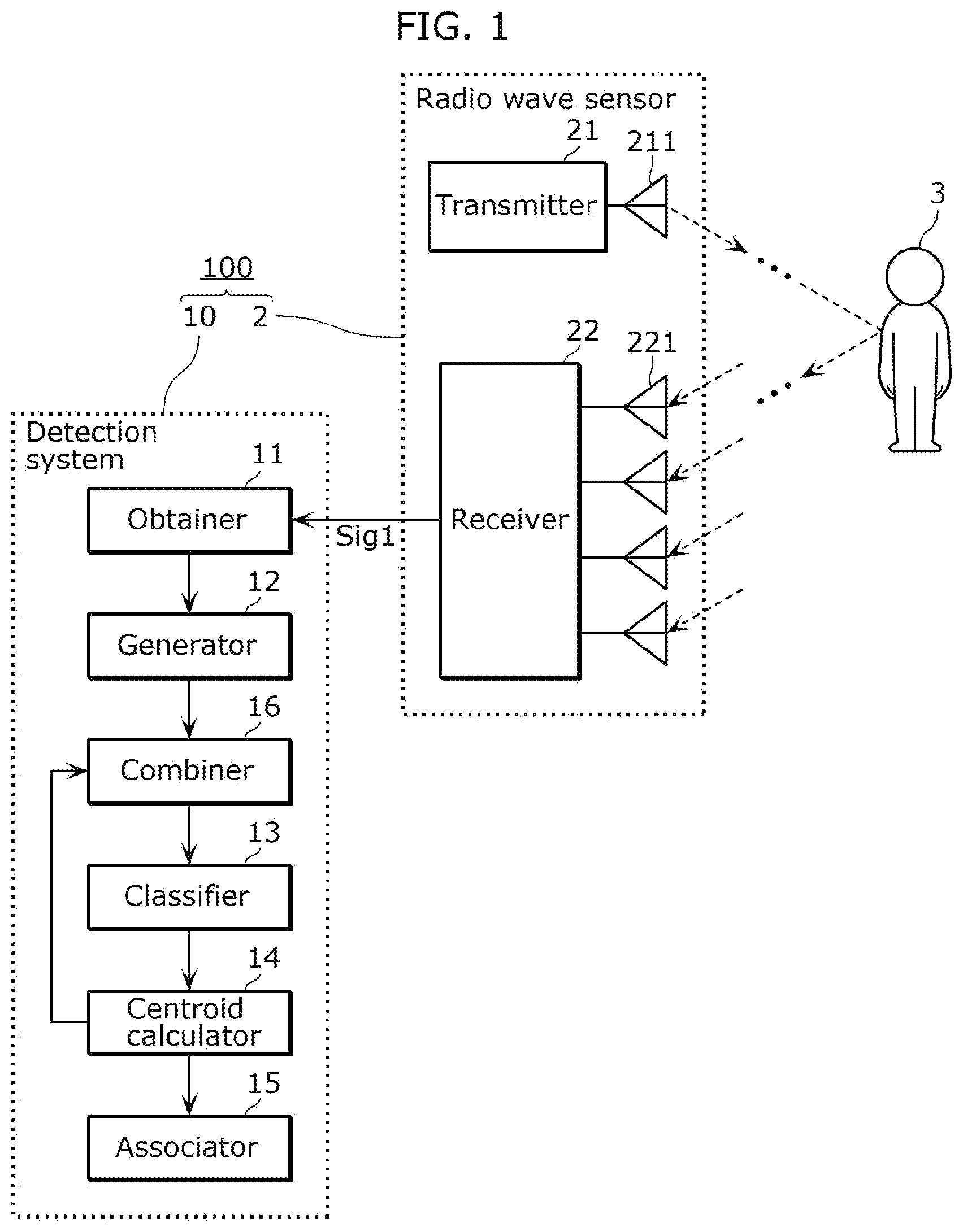 Patent US12618959 — Detection system, sensor system, detection method, and recording medium — Figure 1