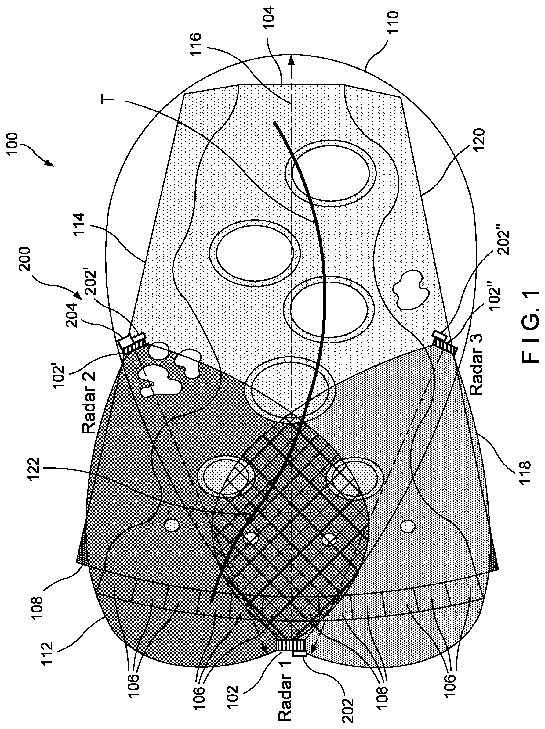 Patent US12618962 Figure 1 – Device, system, and method for tracking multiple projectiles