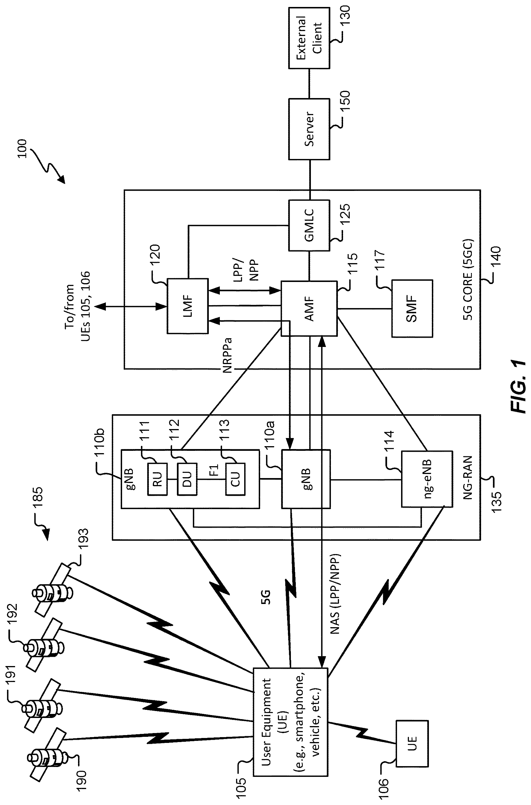 Patent US12618985 Figure 1 – Cooperative positioning with multiple global navigation satellite system receivers