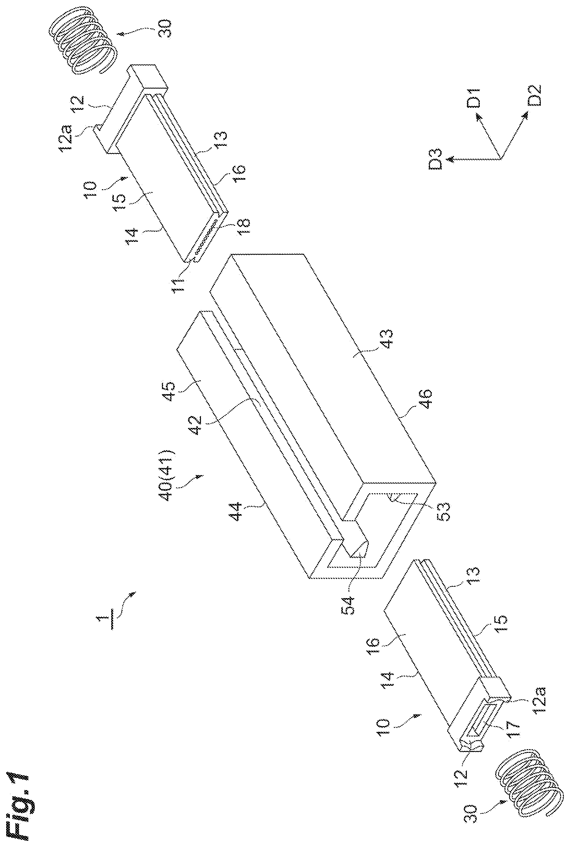 Patent US12619032 Figure 1 – Adapter and optical connection structure