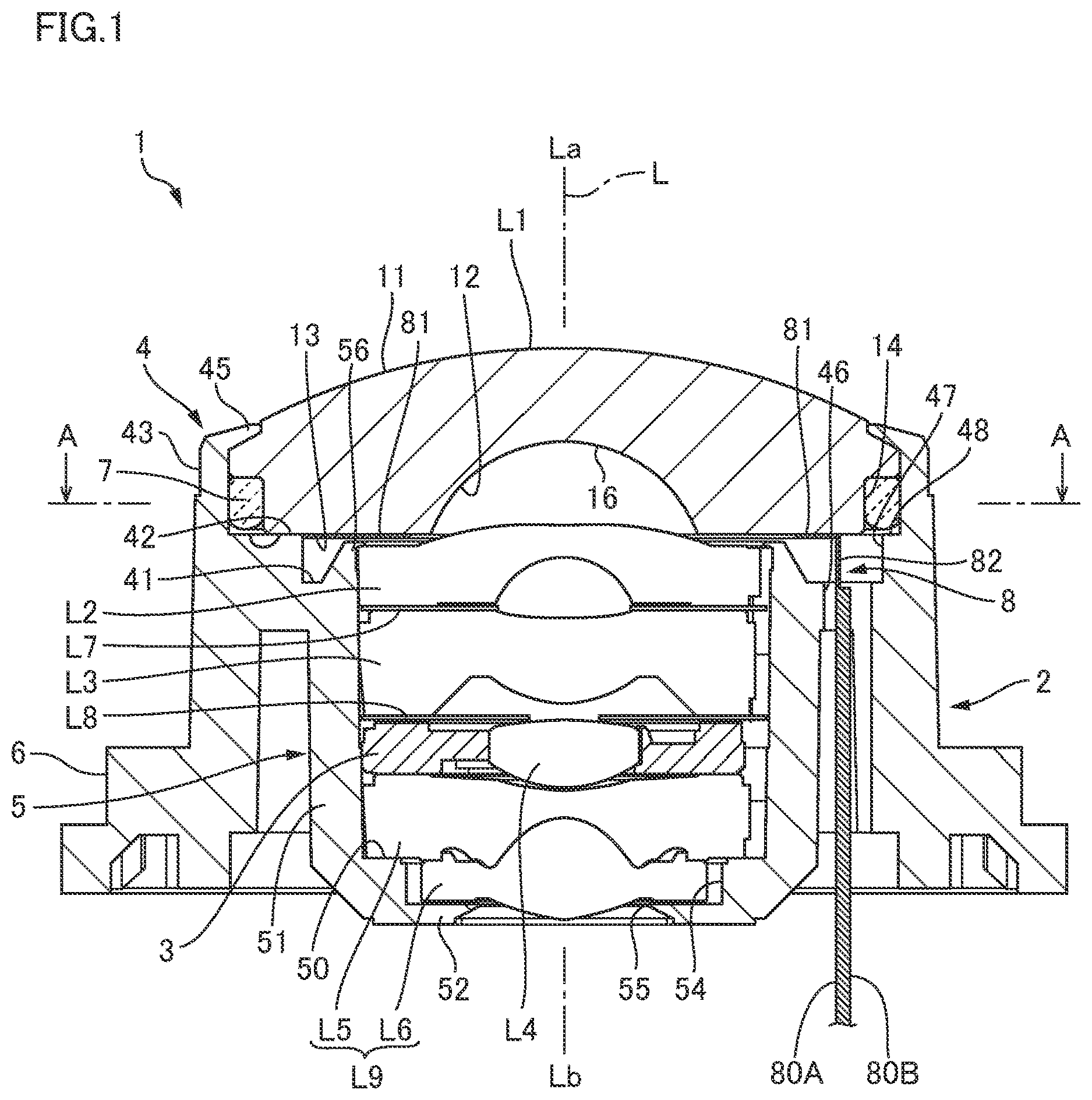 Patent US12619047 — Lens unit — Figure 1