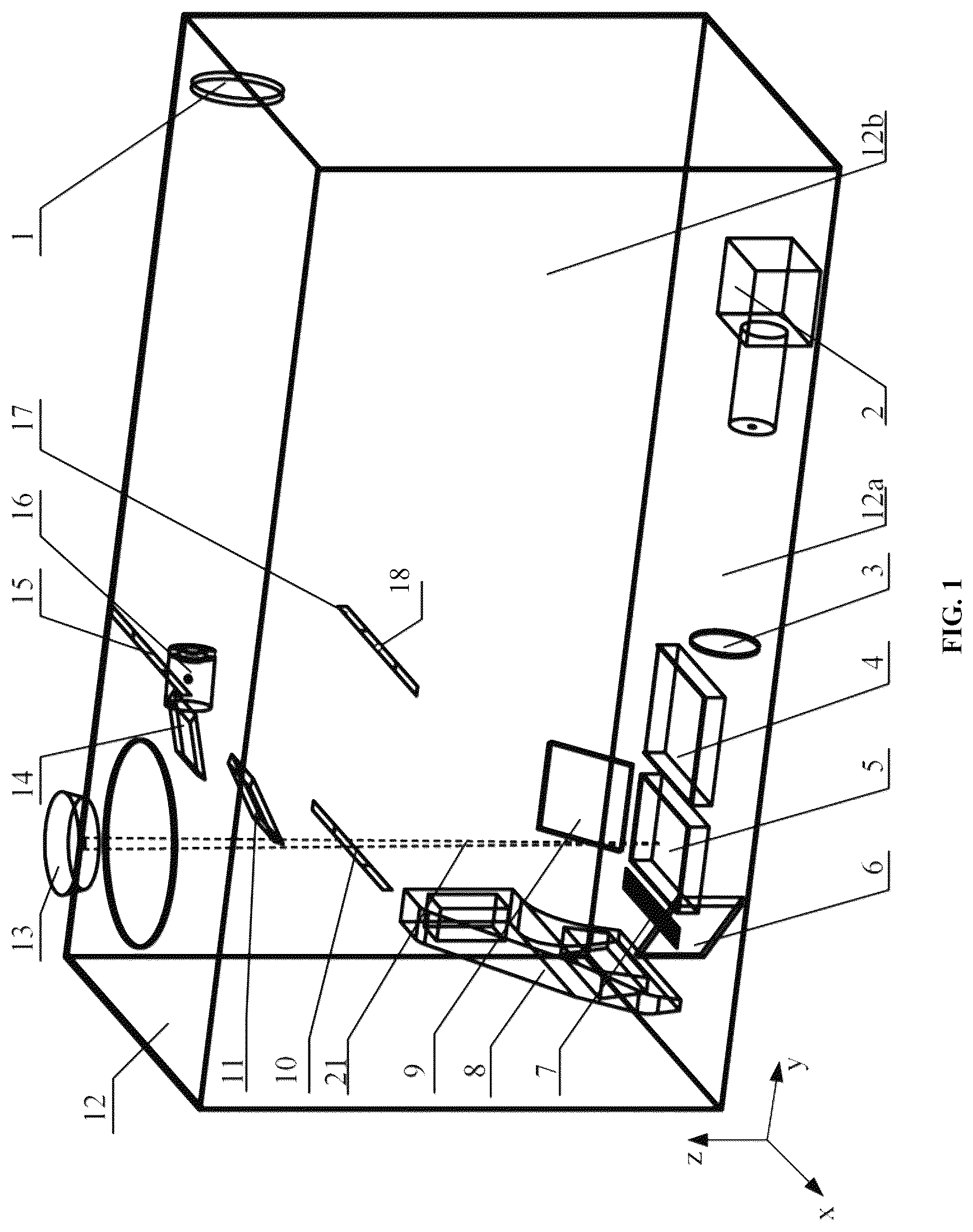 Patent US12619069 — Schlieren system for in-situ/online monitoring of spatter in large-area melt pool — Figure 1