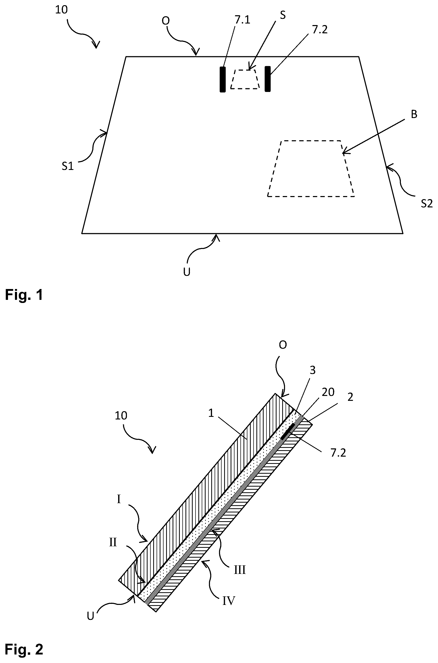 Patent US12619071 — Composite pane for a head-up display comprising a heatable sensor region — Figure 1