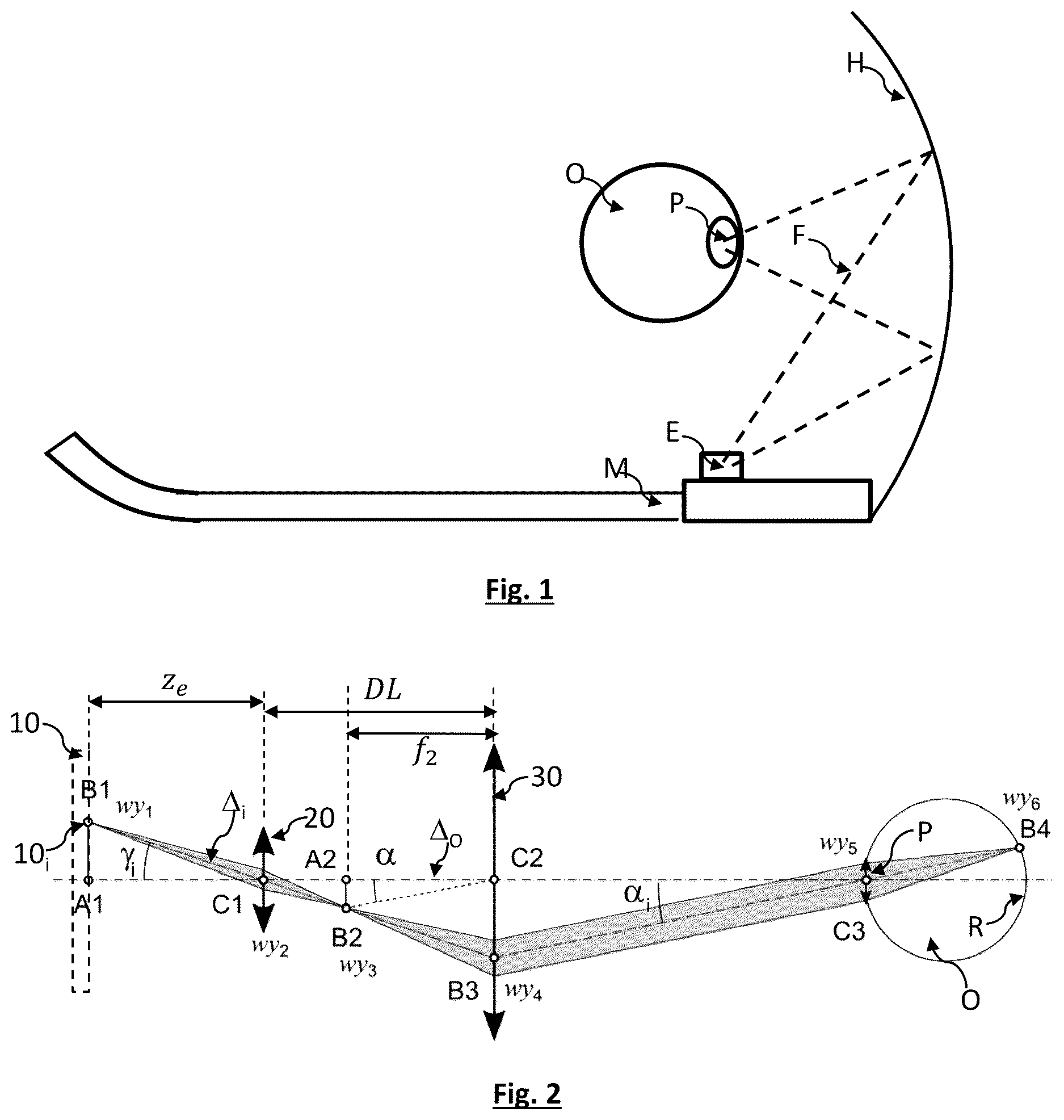 Patent US12619078 Figure 1 – Device for projecting an image formed by a screen