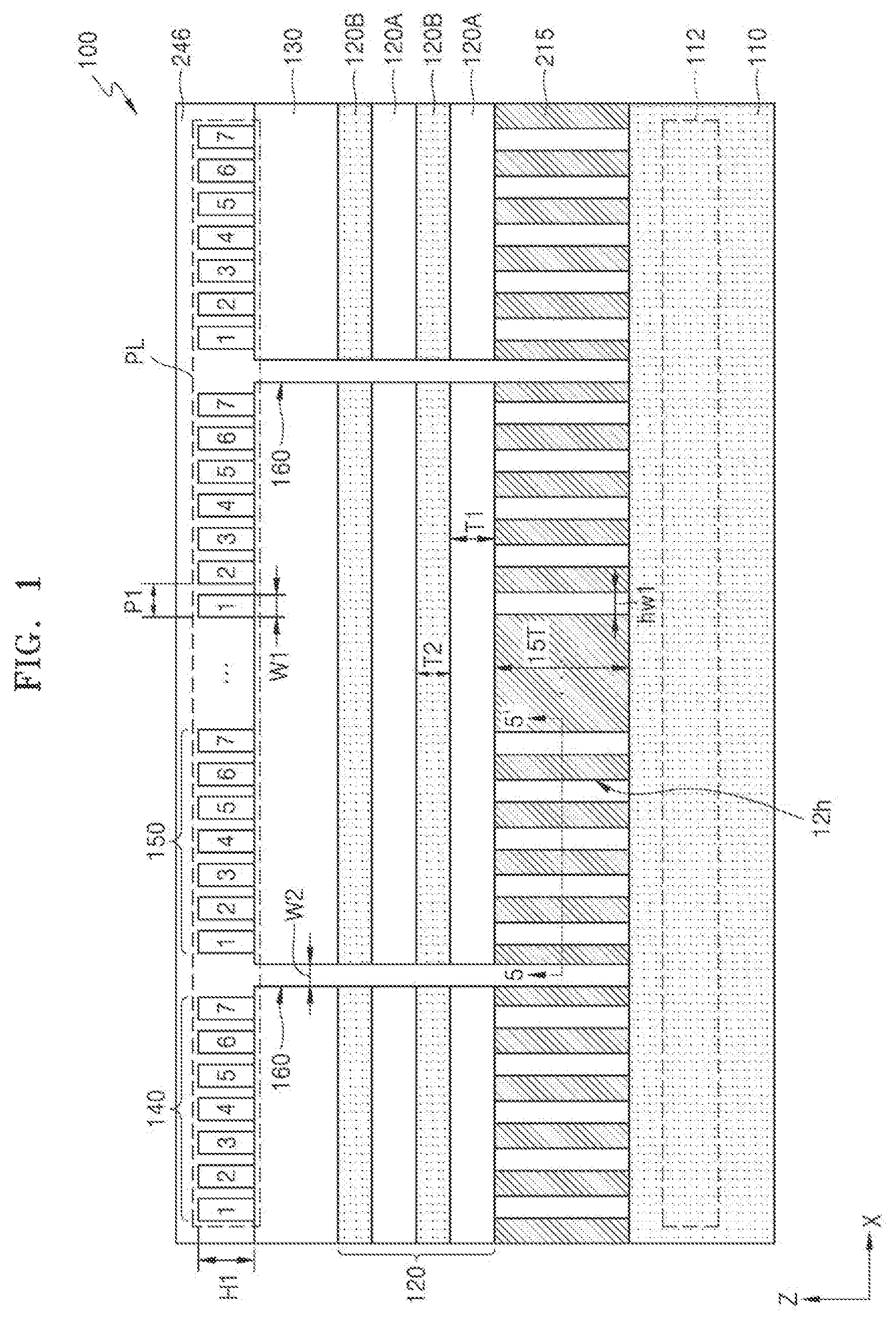 Patent US12619122 — Spatial light modulators, methods of operating and manufacturing the same, and apparatus including spatial light modulator — Figure 1