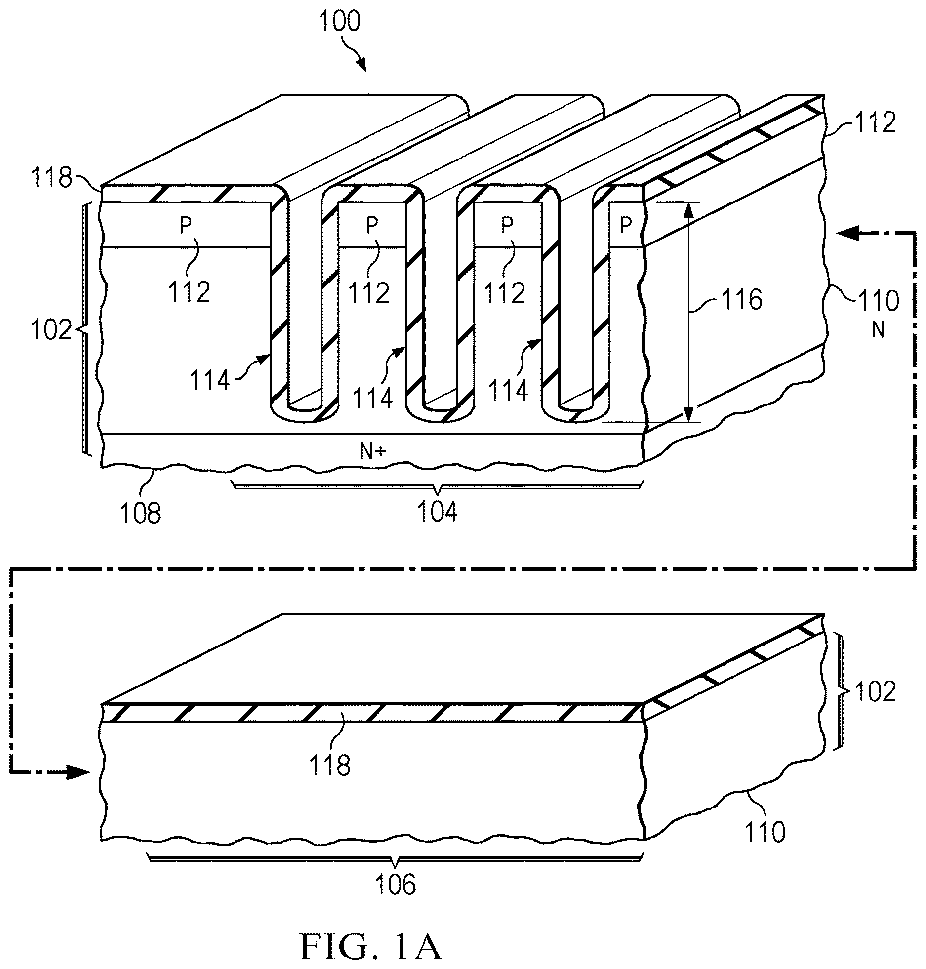 Patent US12619151 Figure 1 – Monitor structure for photoresist thickness in trench
