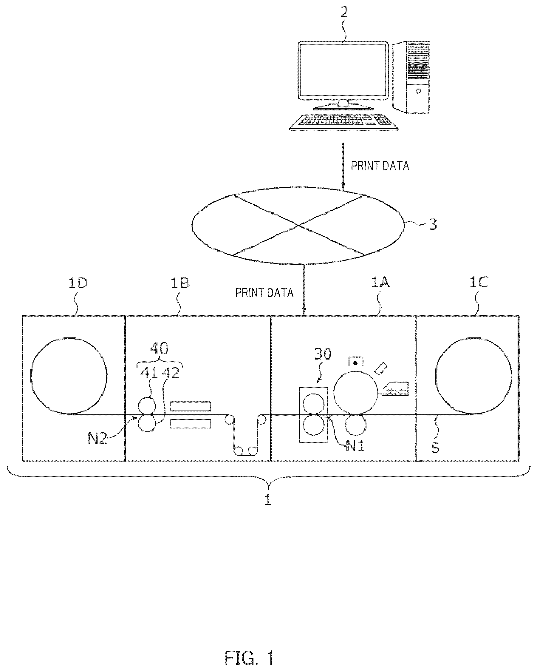 Patent US12619183 — Control for conveying a continuous sheet in an image forming apparatus — Figure 1