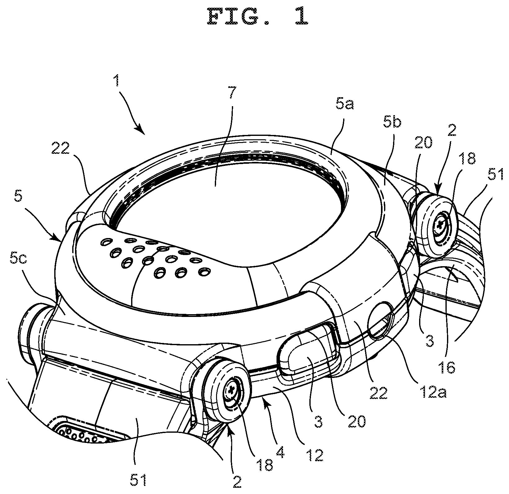 Patent US12619199 — Case and timepiece — Figure 1