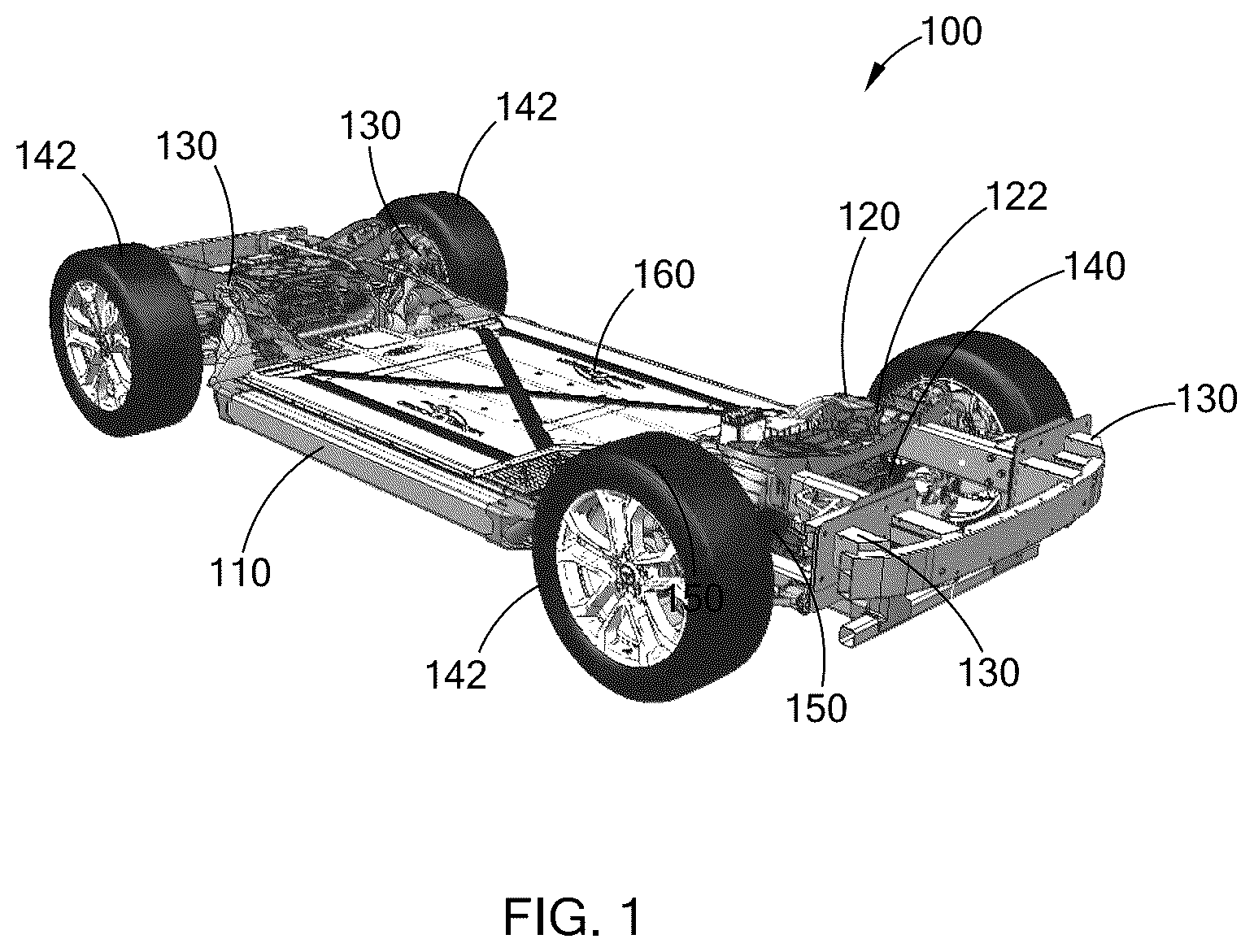 Patent US12619242 Figure 1 – Facility sensory system for monitoring, guiding, and protecting flexible modular platforms moving through an assembly line