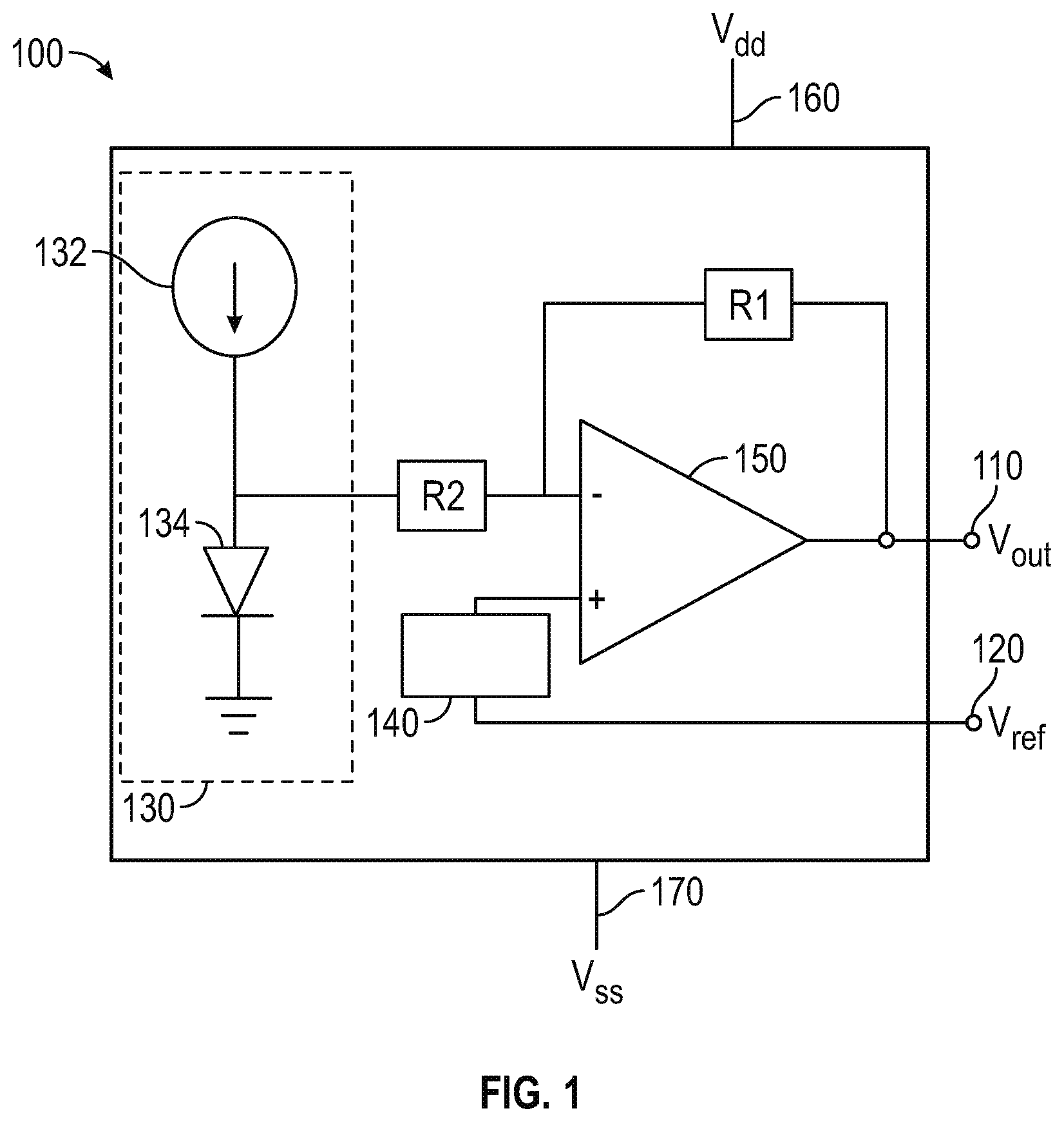 Patent US12619269 — Integrated circuit temperature sensor with a reference voltage source pin — Figure 1
