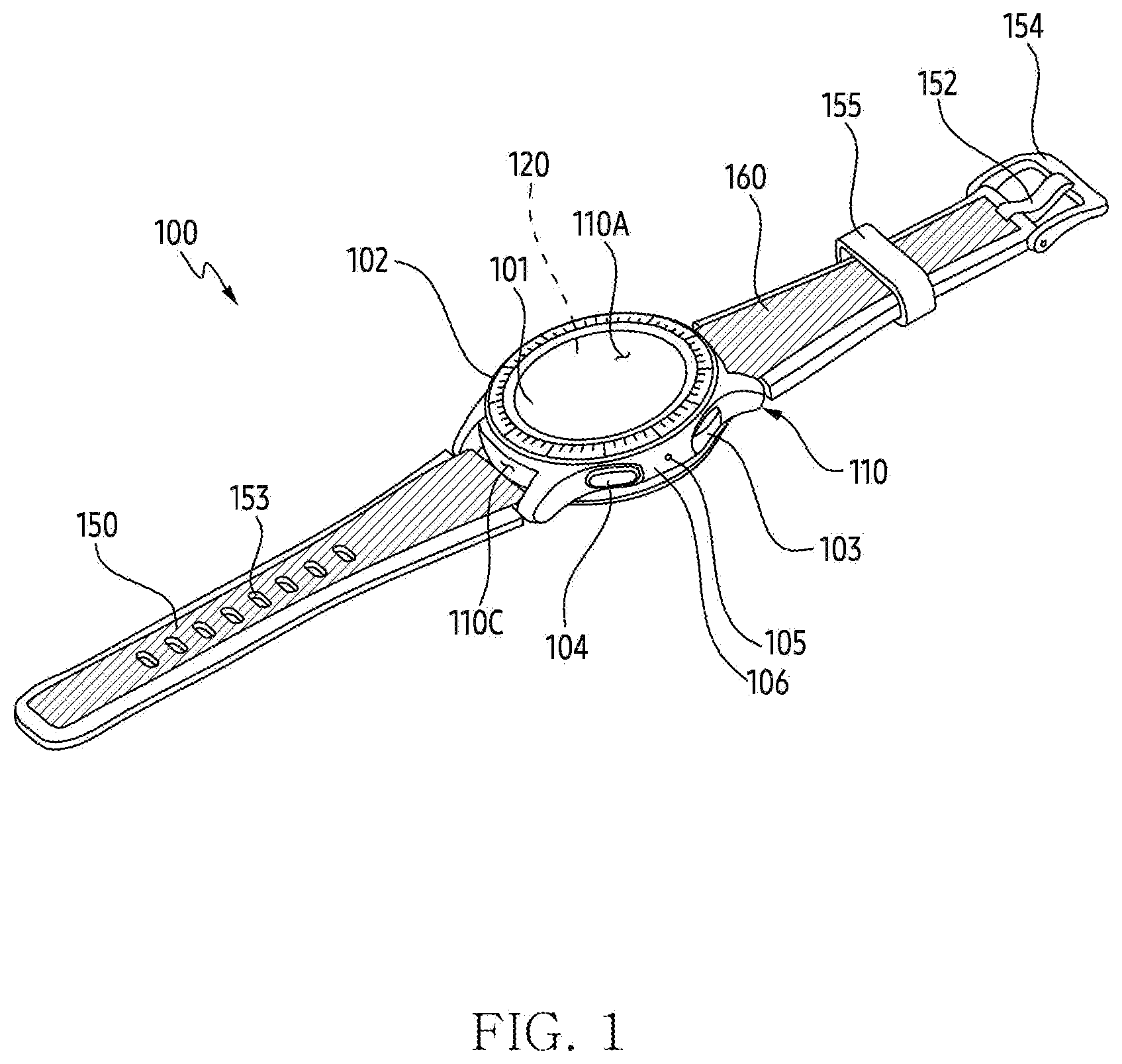 Patent US12619280 — Wearable electronic device comprising rigid flexible printed circuit board — Figure 1