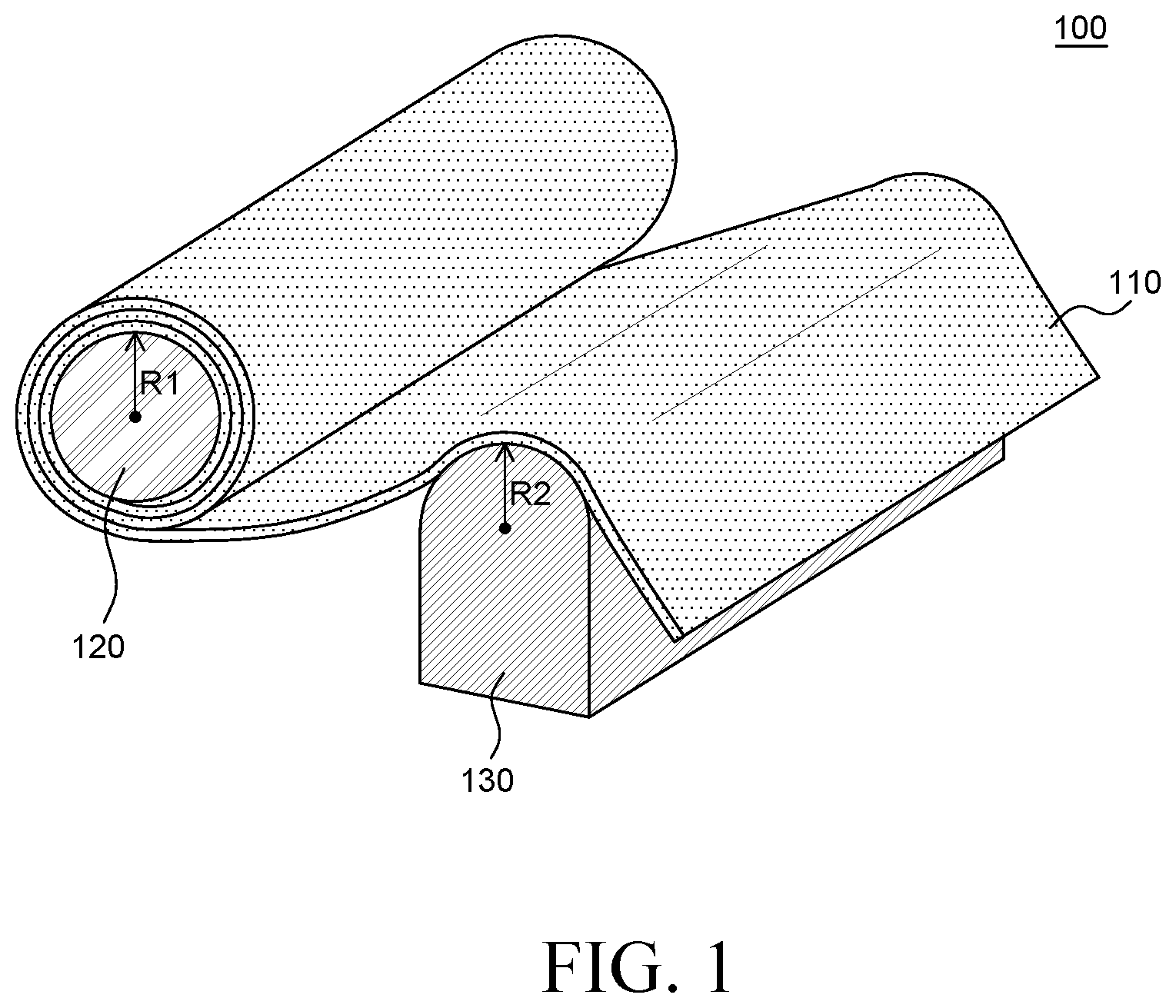 Patent US12619282 Figure 1 – Rollable display apparatus