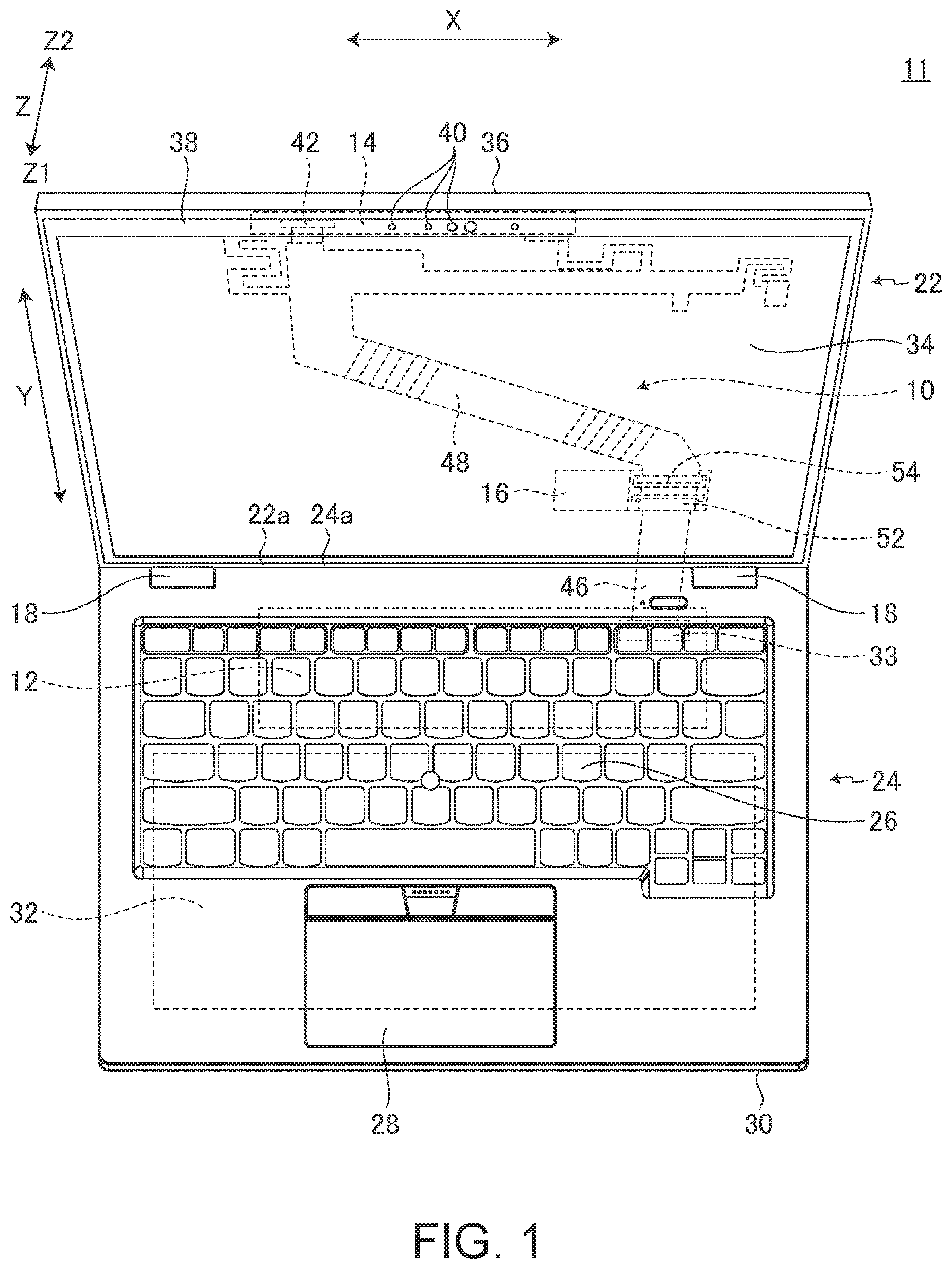 Patent US12619287 — Connection structure and electronic apparatus — Figure 1