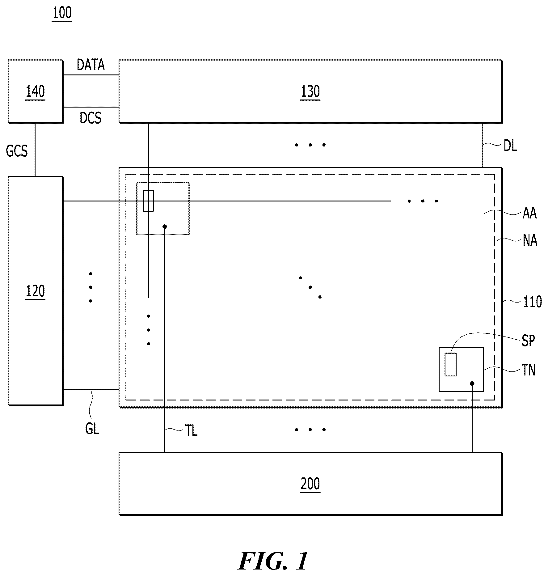 Patent US12619324 — Touch sensing display apparatus — Figure 1