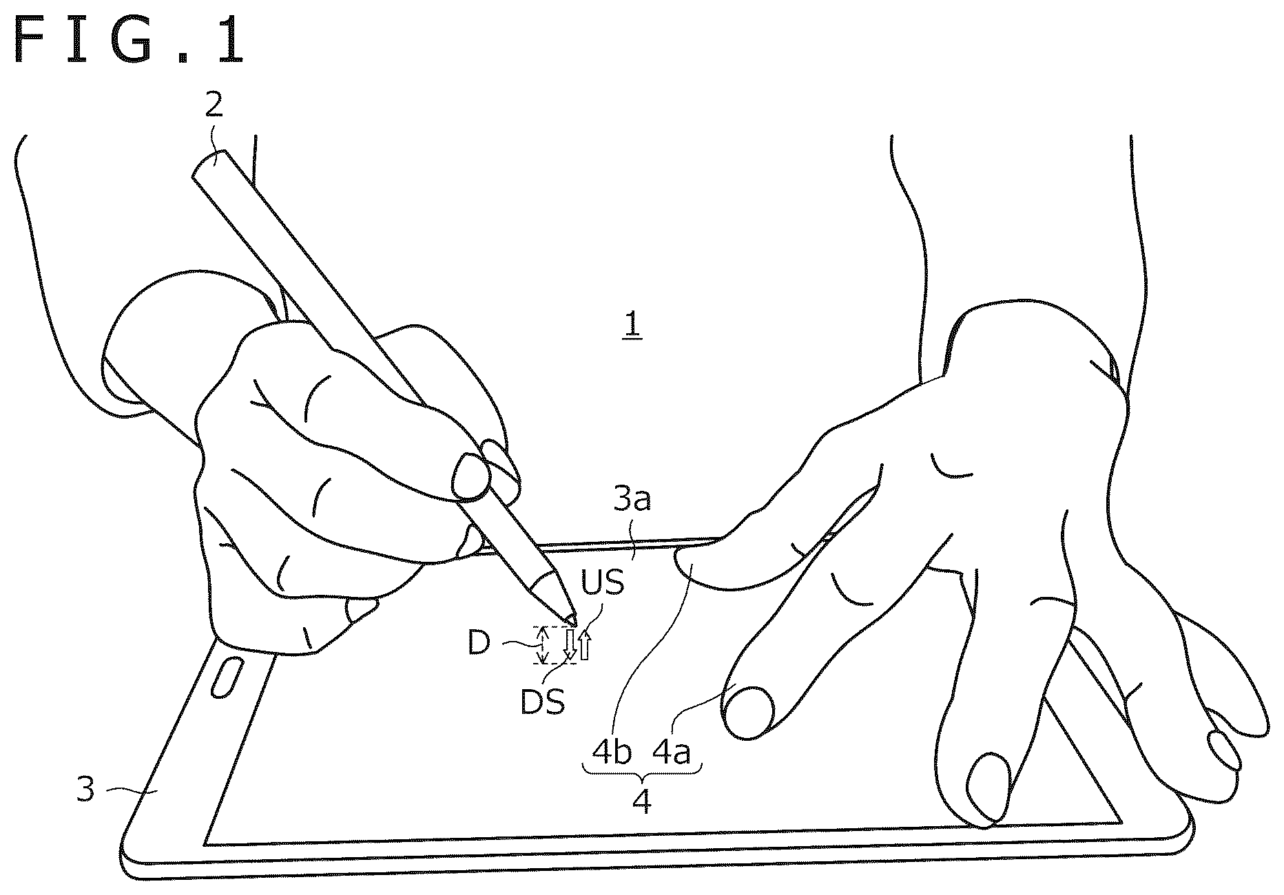 Patent US12619327 Figure 1 – Position detection method of pointer and sensor controller