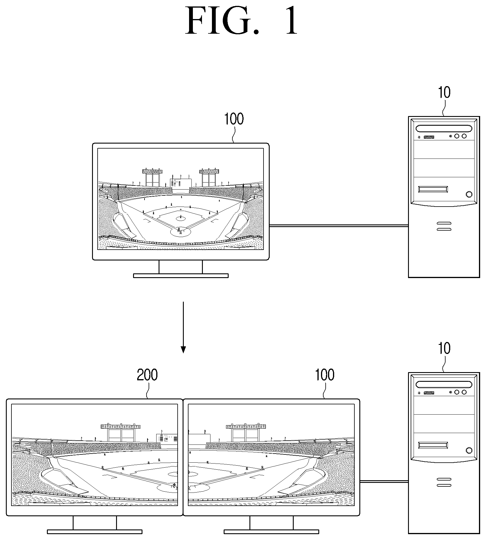 Patent US12619388 — Display apparatus for identifying connection and disconnection of external display device and control method thereof — Figure 1
