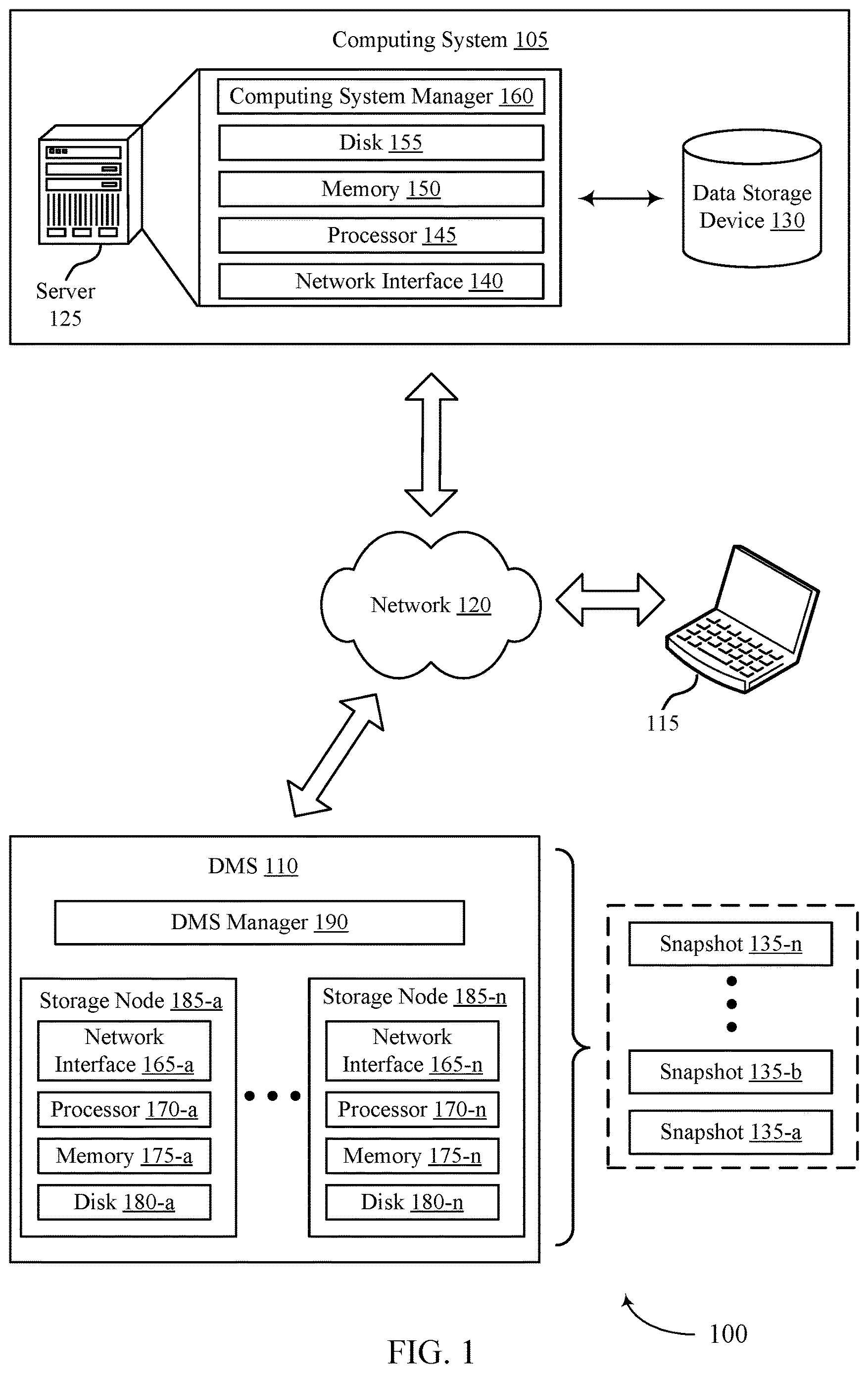 Patent US12619415 — Configuration management for non-disruptive update of a data management system — Figure 1
