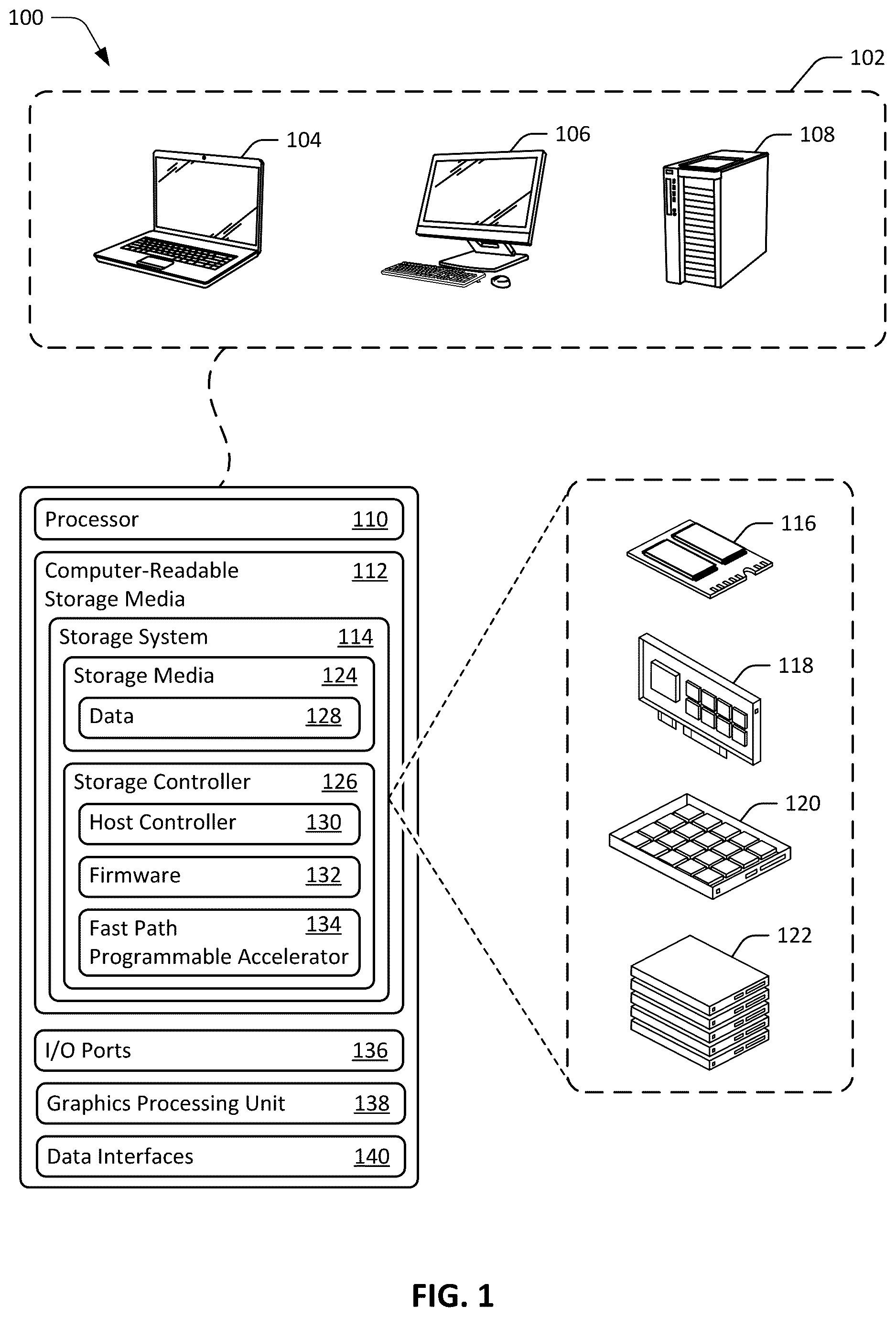 Patent US12619432 — Method and apparatus for obtaining a physical address from a logical address using recursive division — Figure 1