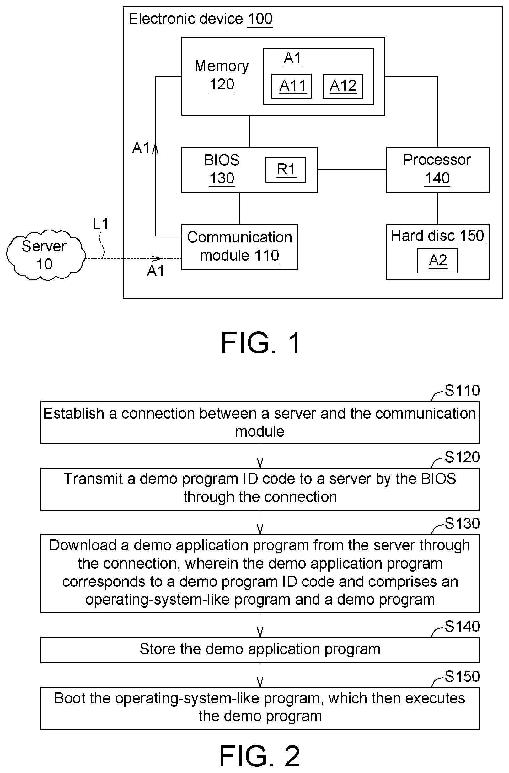 Patent US12619442 — Demo application downloaded through connection comprises operating-system-type program corresponding to demo program identity code — Figure 1