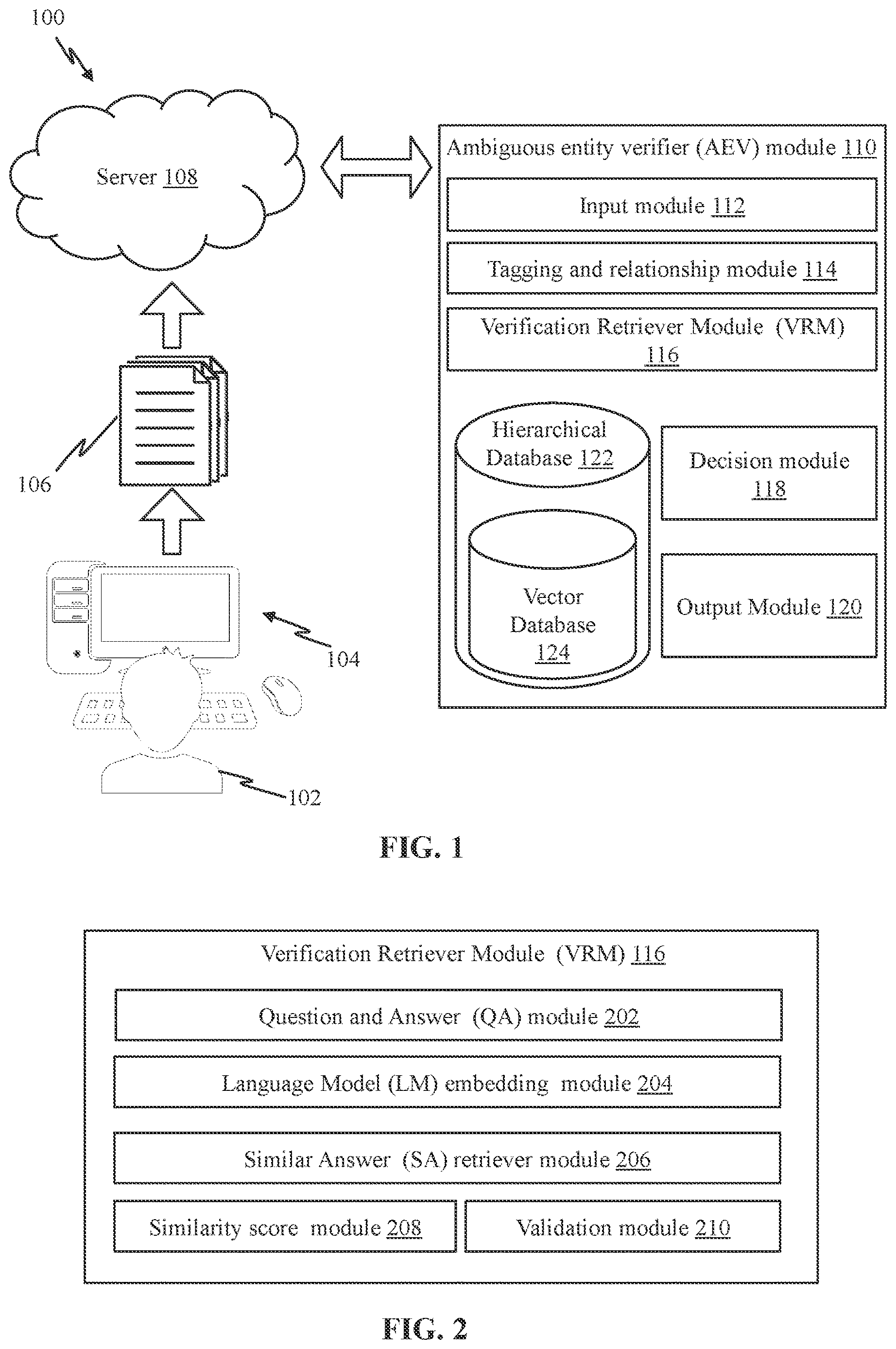 Patent US12619638 — System for verifying ambiguous entities in documents — Figure 1