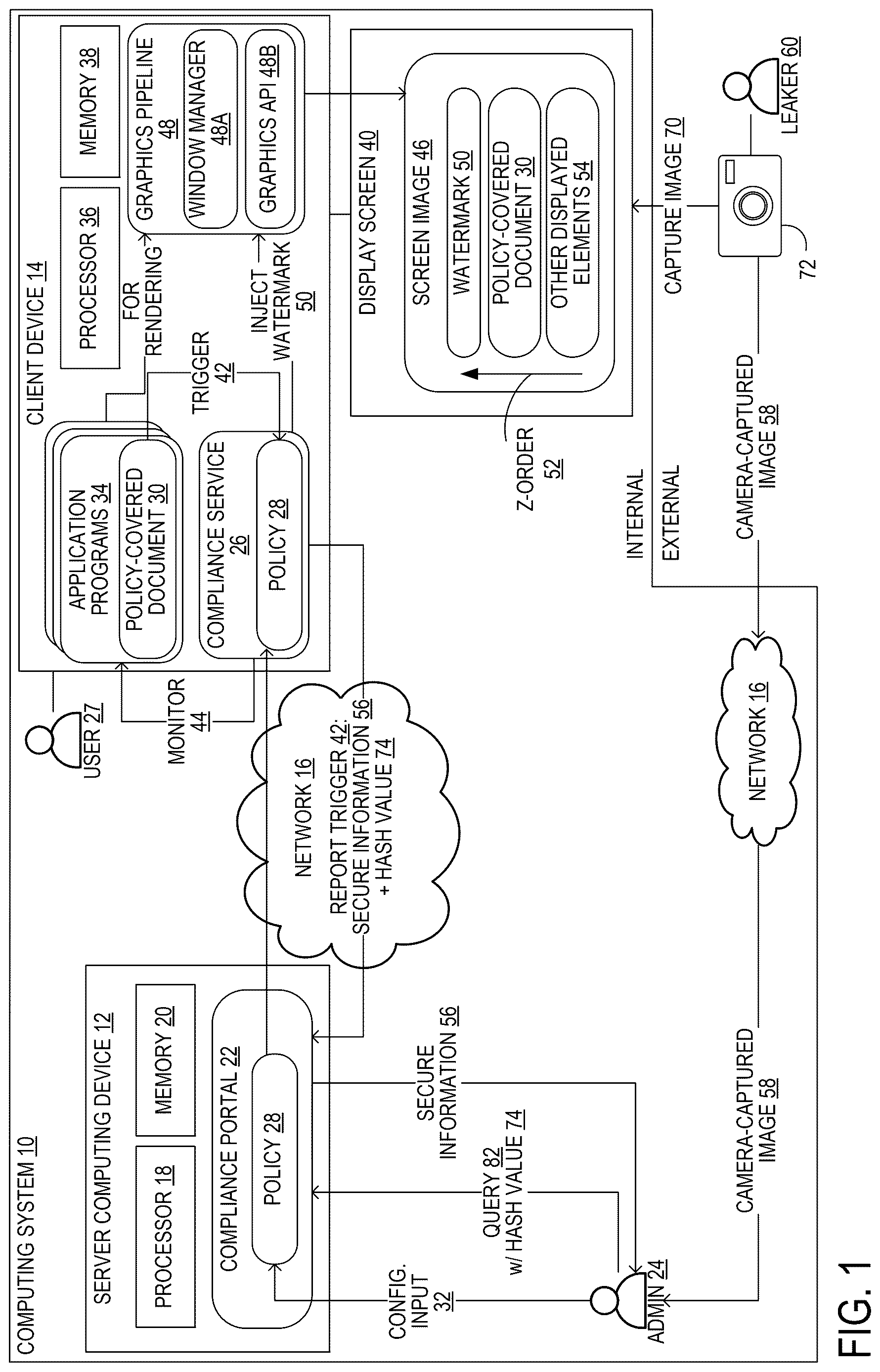 Patent US12619688 — Document sharing protection with watermark — Figure 1