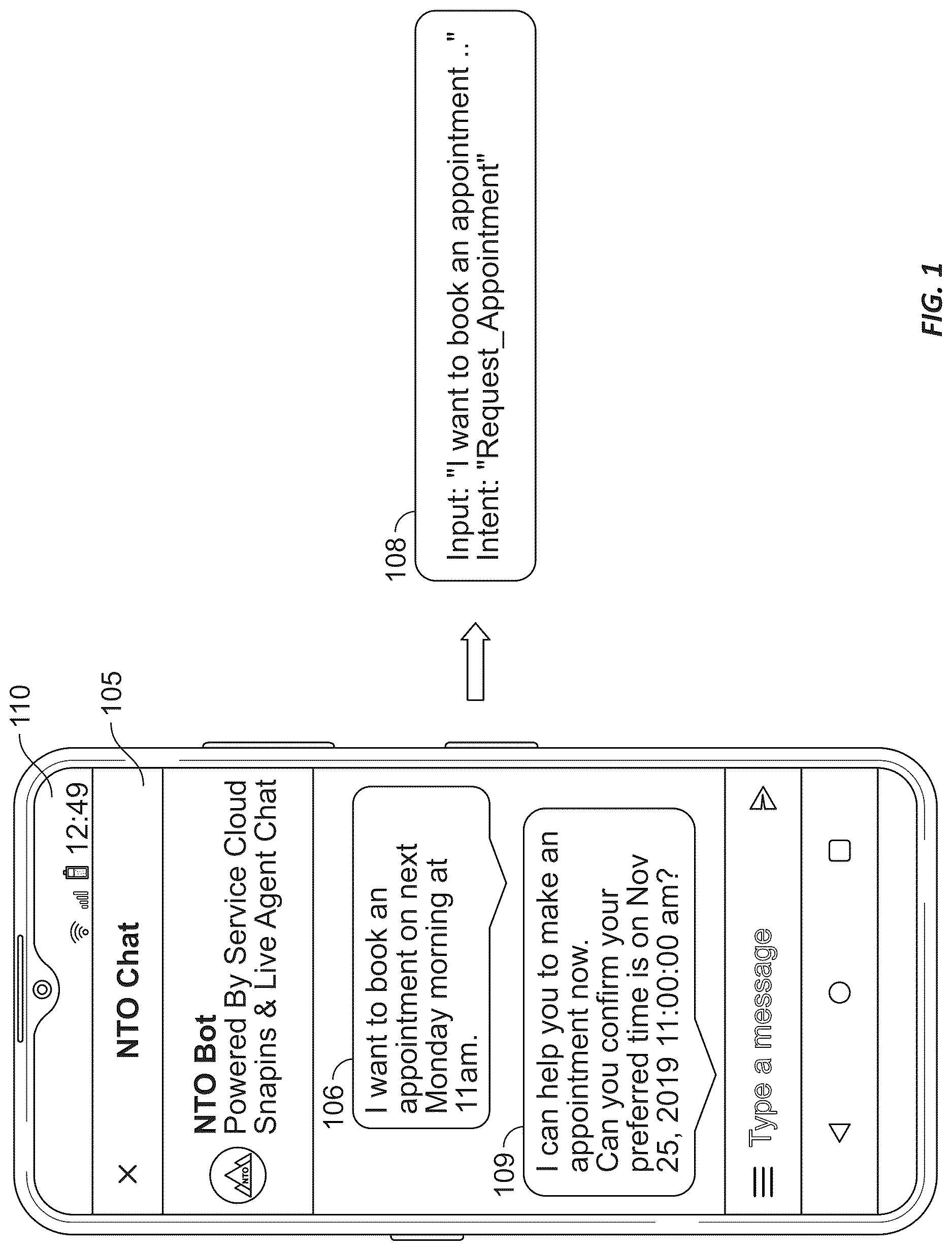Patent US12619834 Figure 1 – Systems and methods for intent classification in a natural language processing agent
