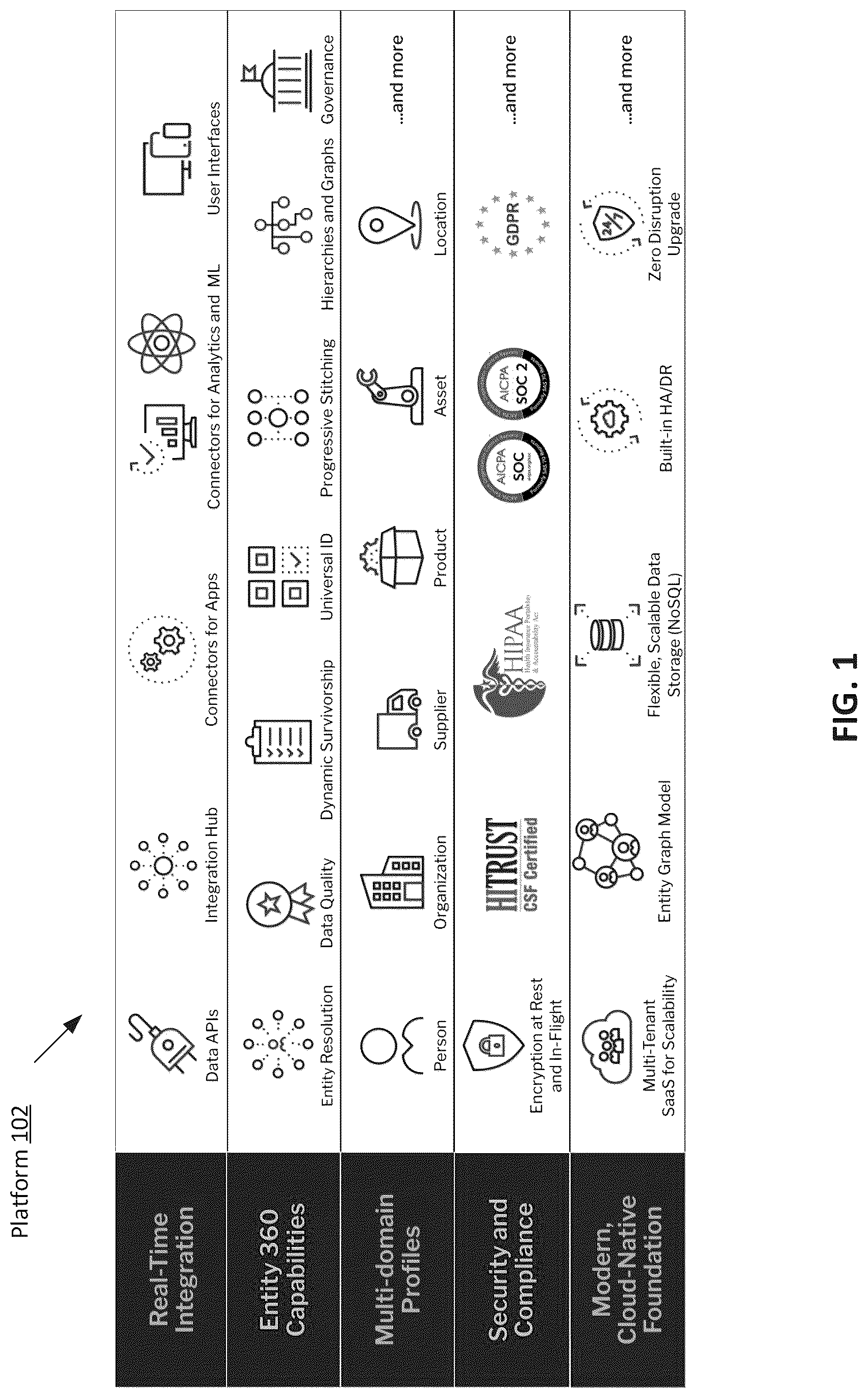 Patent US12619876 — Flexible entity resolution networks — Figure 1
