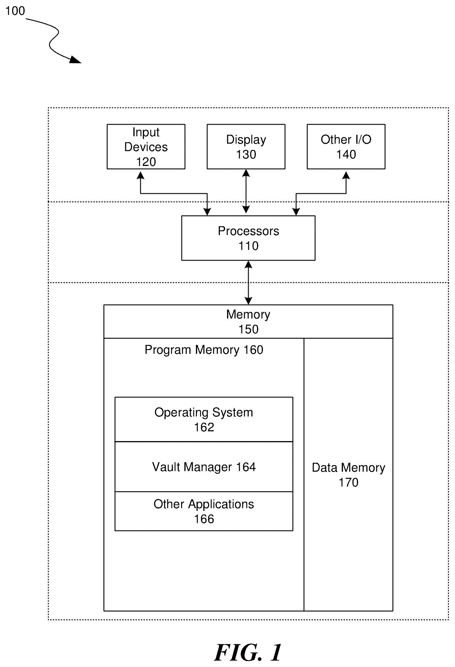 Patent US12619976 — Private vault managed using a non-fungible token — Figure 1