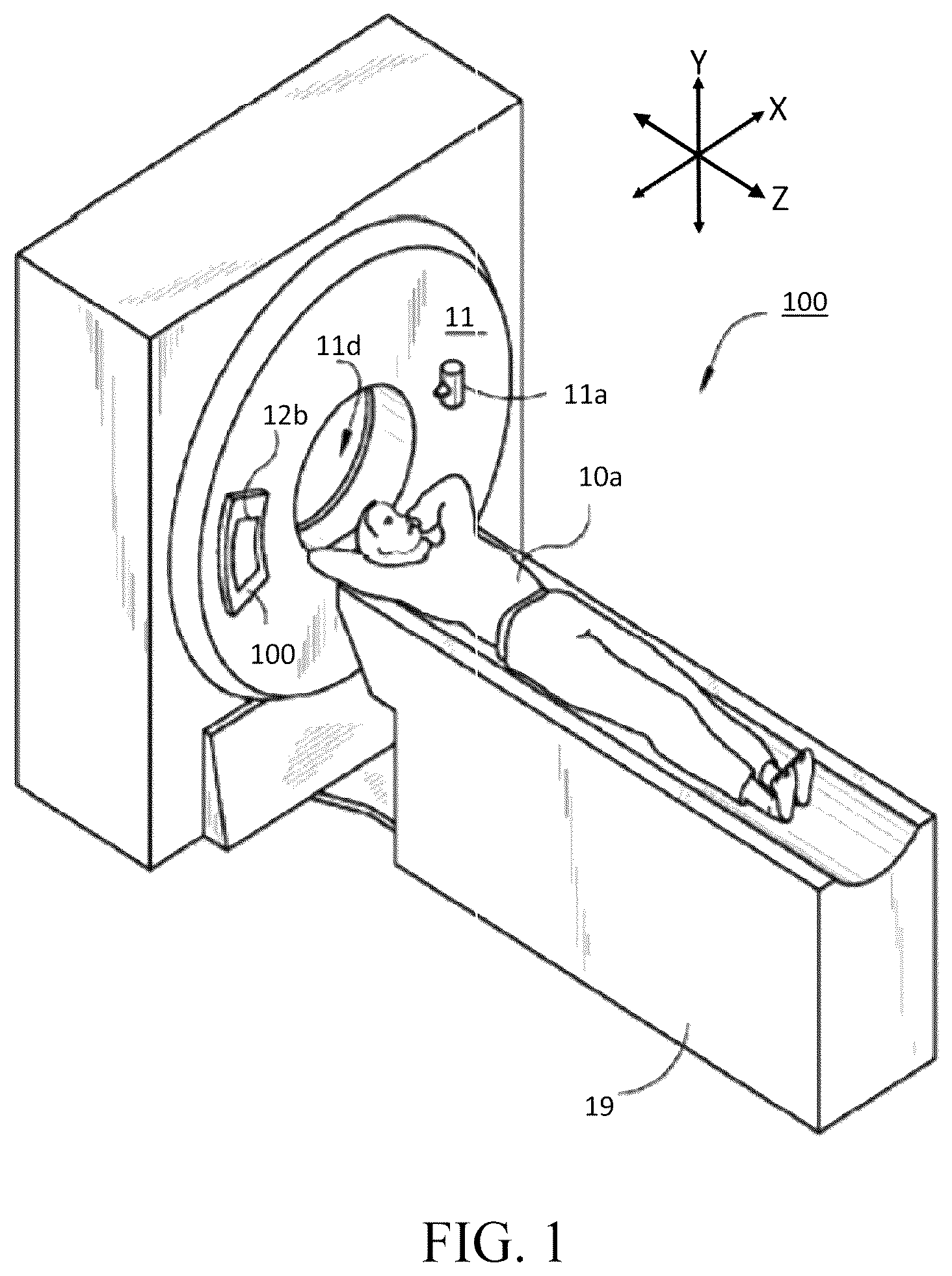 Patent US12620085 Figure 1 – Imaging system and method to estimate contour of a scanned object