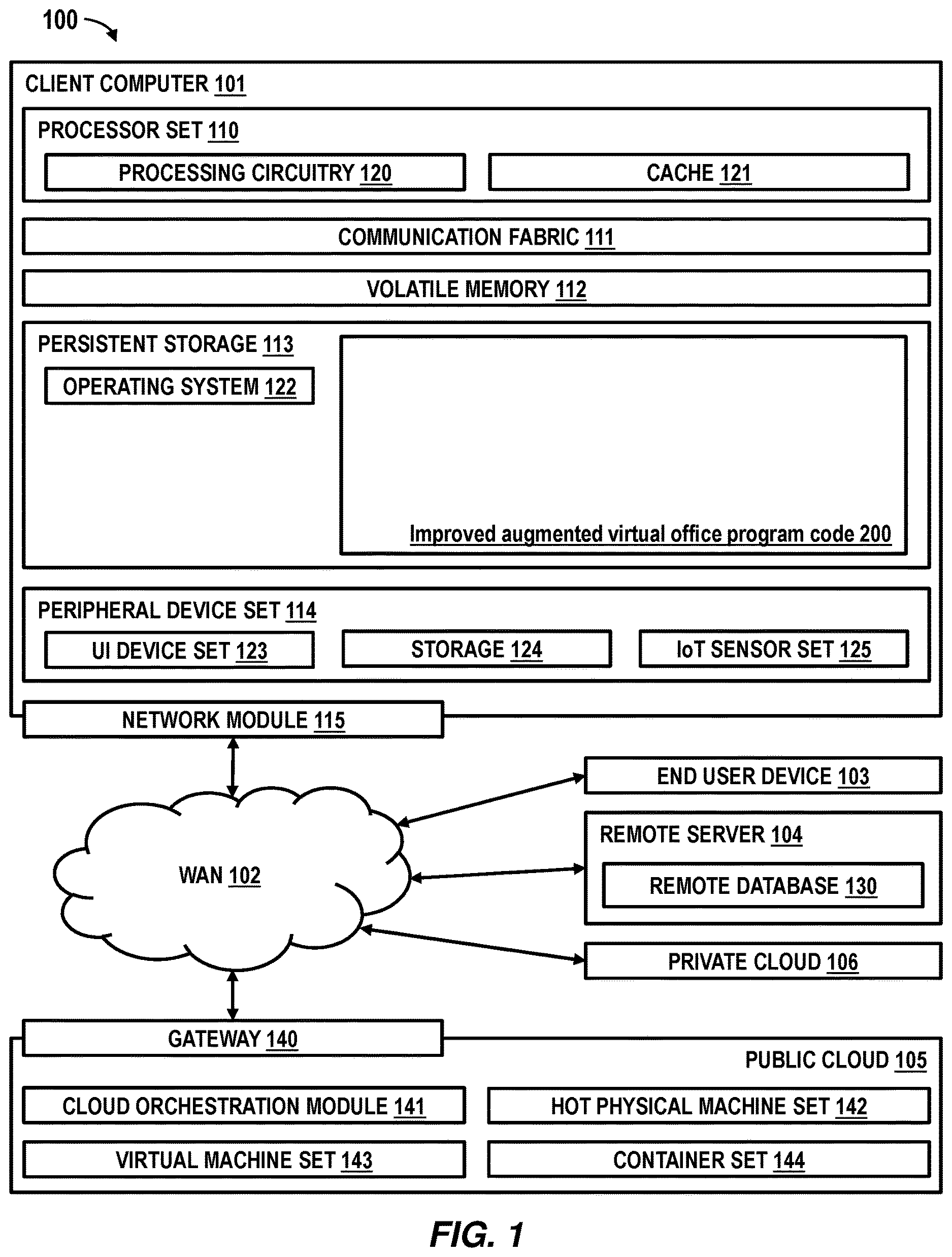 Patent US12620180 — Augmented virtual office layout — Figure 1