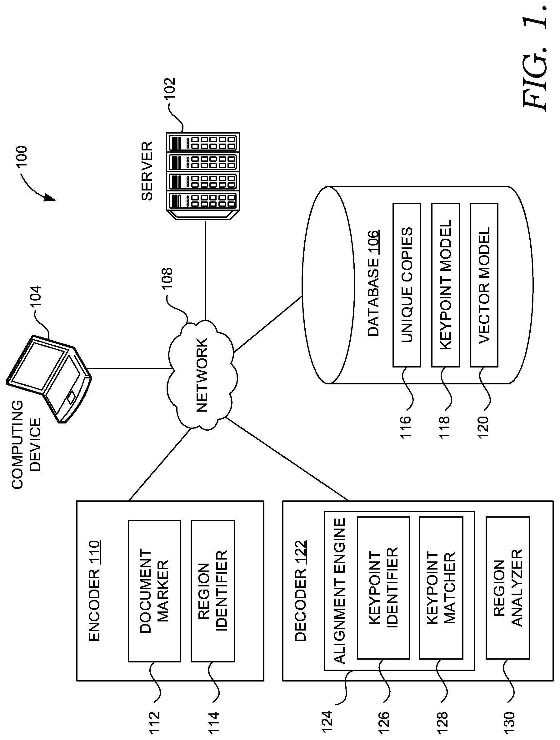 Patent US12620252 Figure 1 – Information source detection using unique watermarks