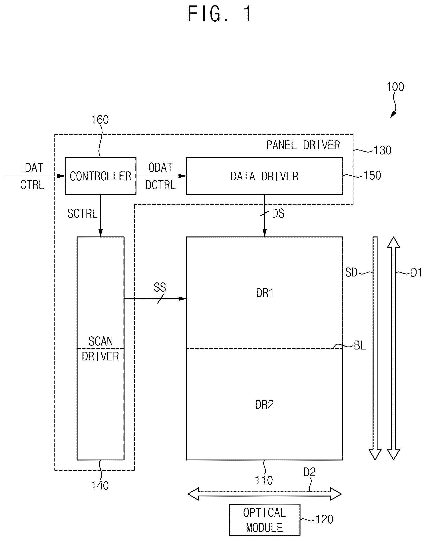 Patent US12620331 — Display device displaying a three-dimensional image — Figure 1