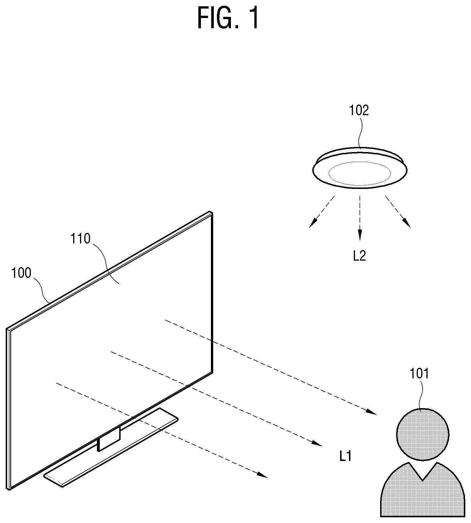 Patent US12620335 — Display apparatus correcting image in consideration of user's perceptual distortion — Figure 1