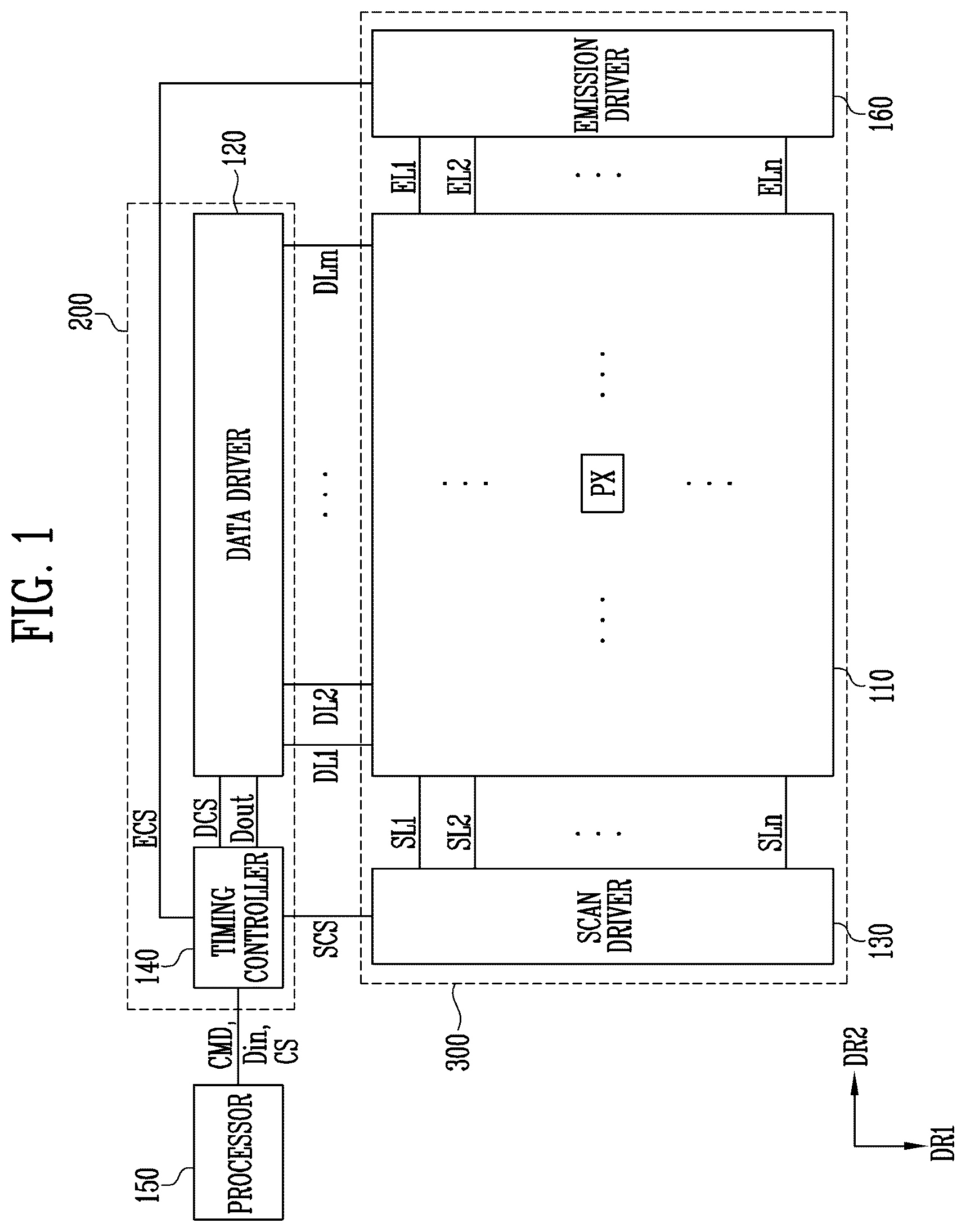 Patent US12620340 Figure 1 – Display device and method of driving the same, and electronic device
