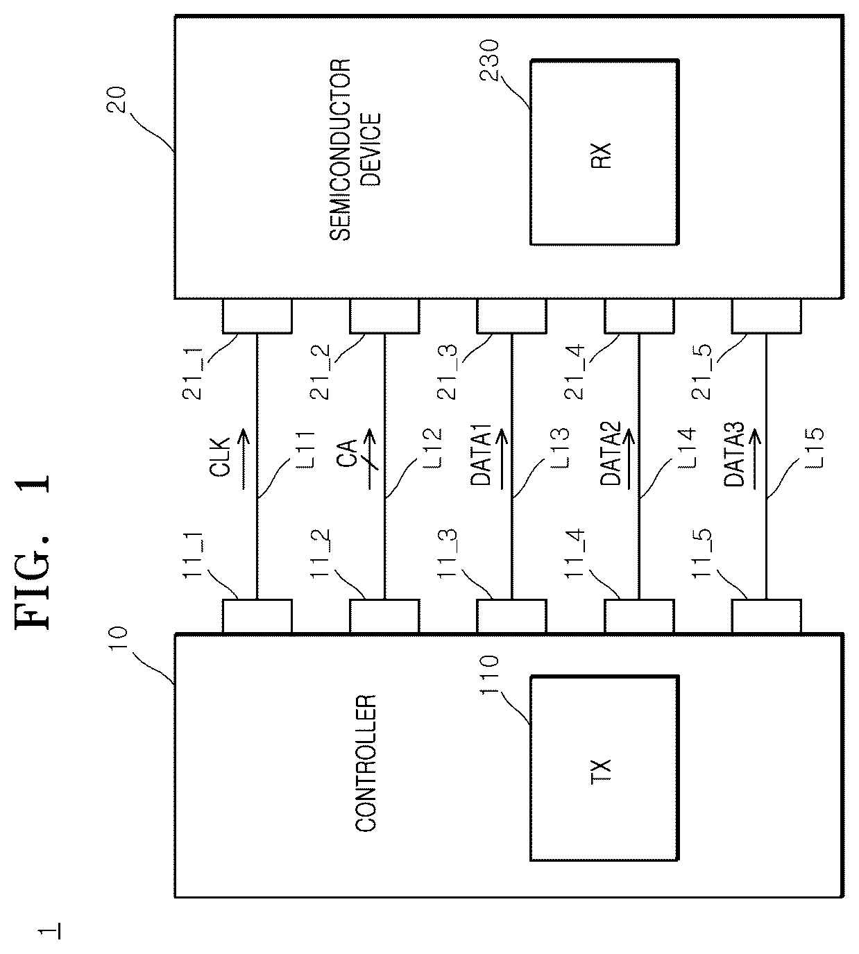 Patent US12620435 — Semiconductor system for inputting and outputting data — Figure 1