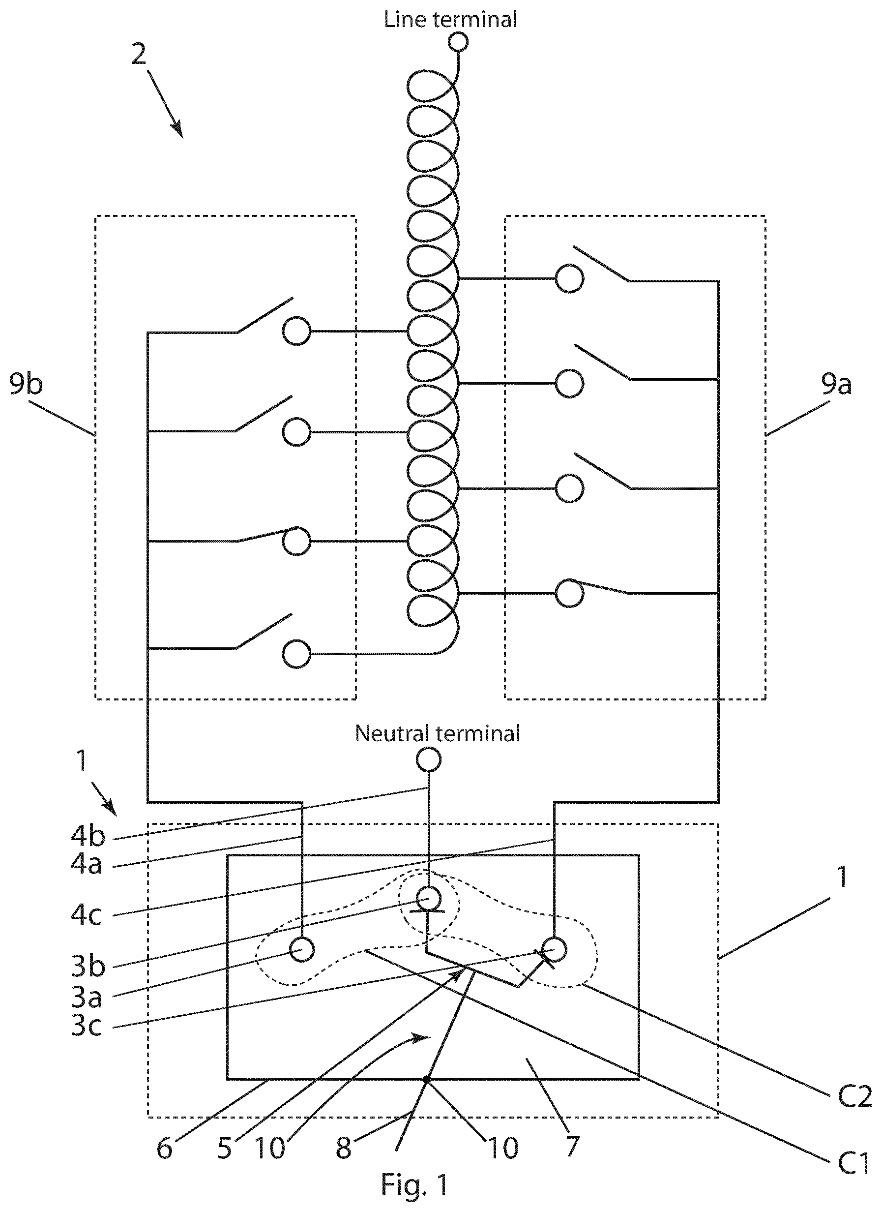 Patent US12620535 Figure 1 – Electrical switch for an on-load tap changer