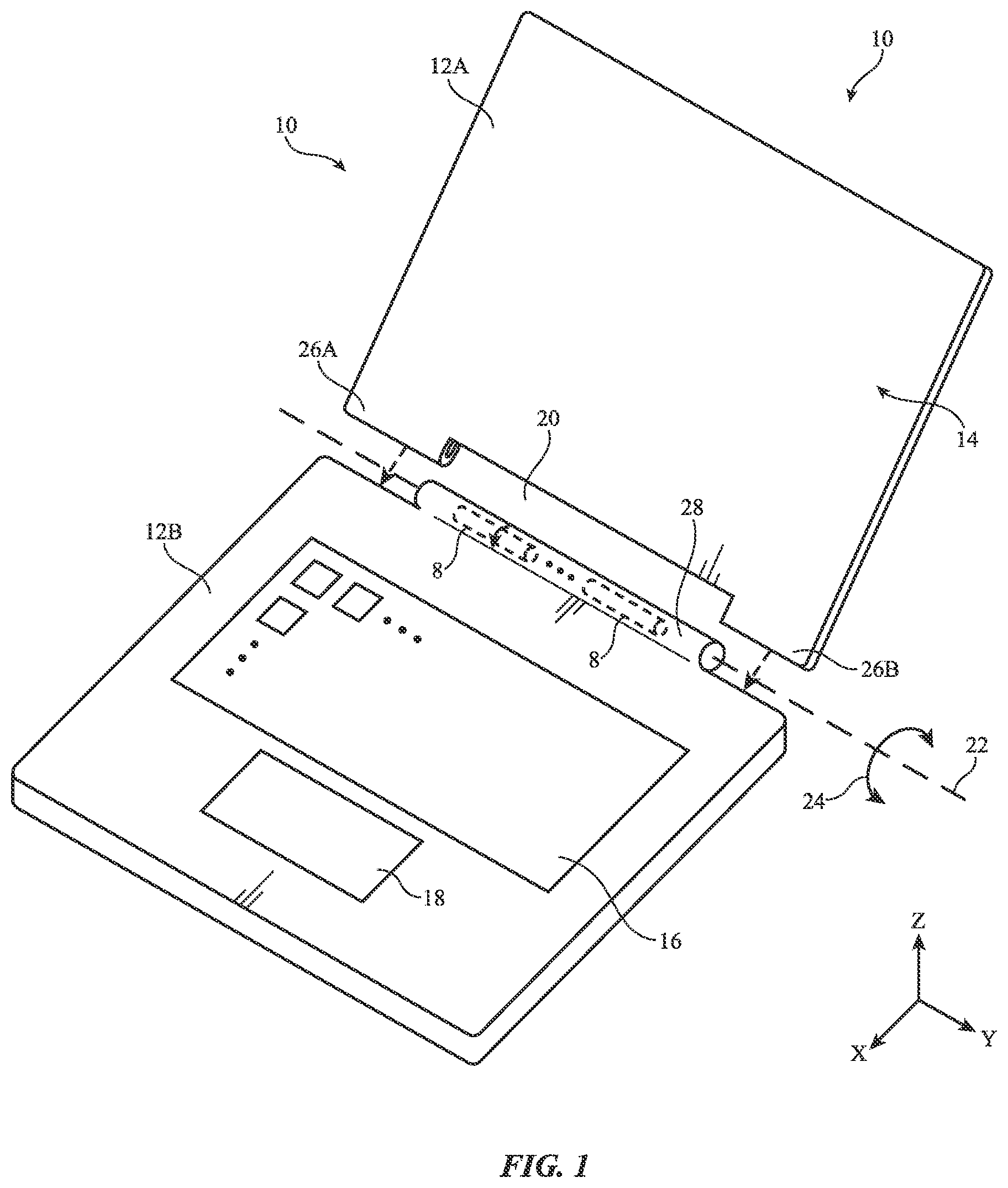 Patent US12620690 — Electronic device having clutch barrel antenna arm — Figure 1