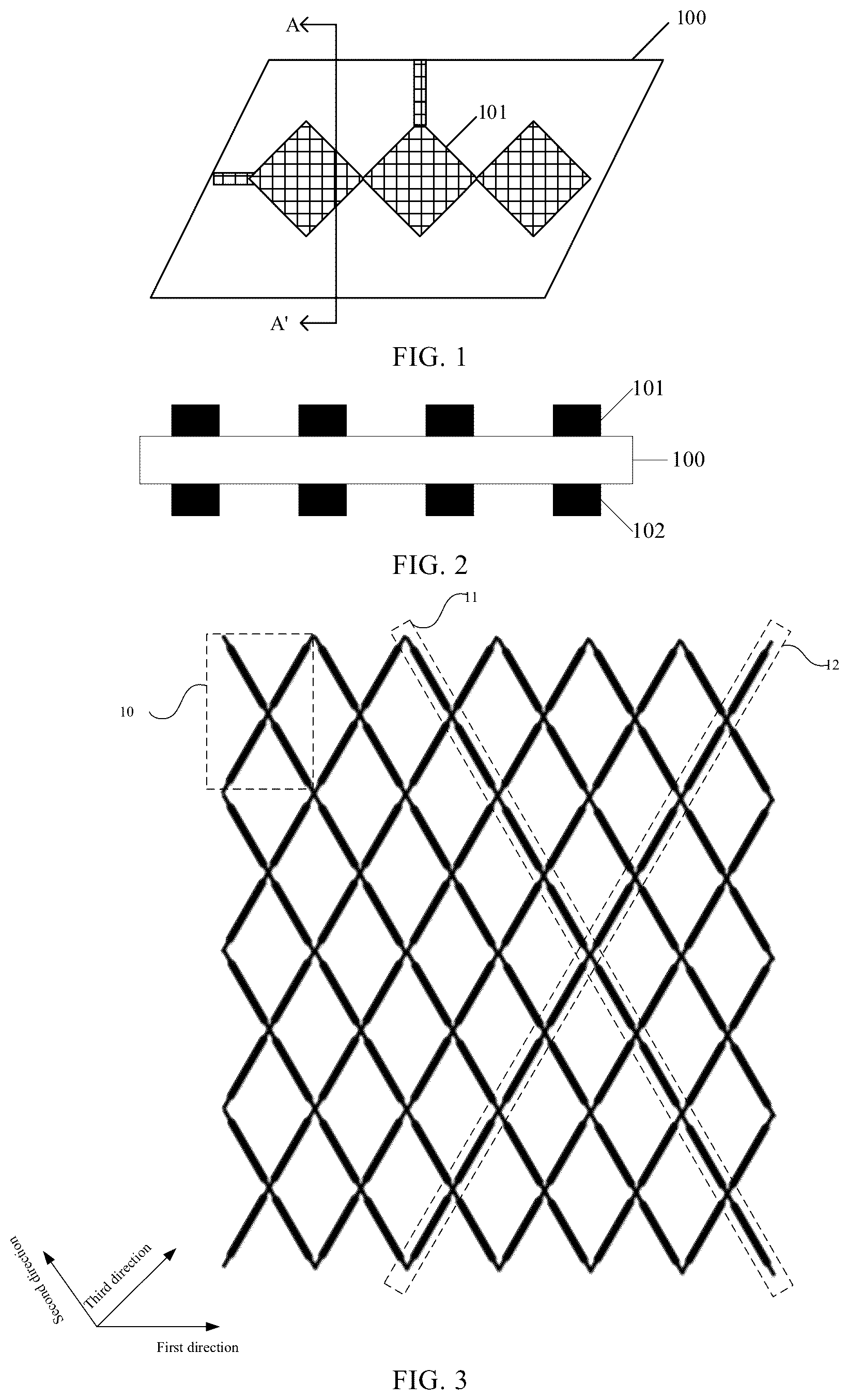 Patent US12620698 Figure 1 – Metal mesh, thin film sensor and mask