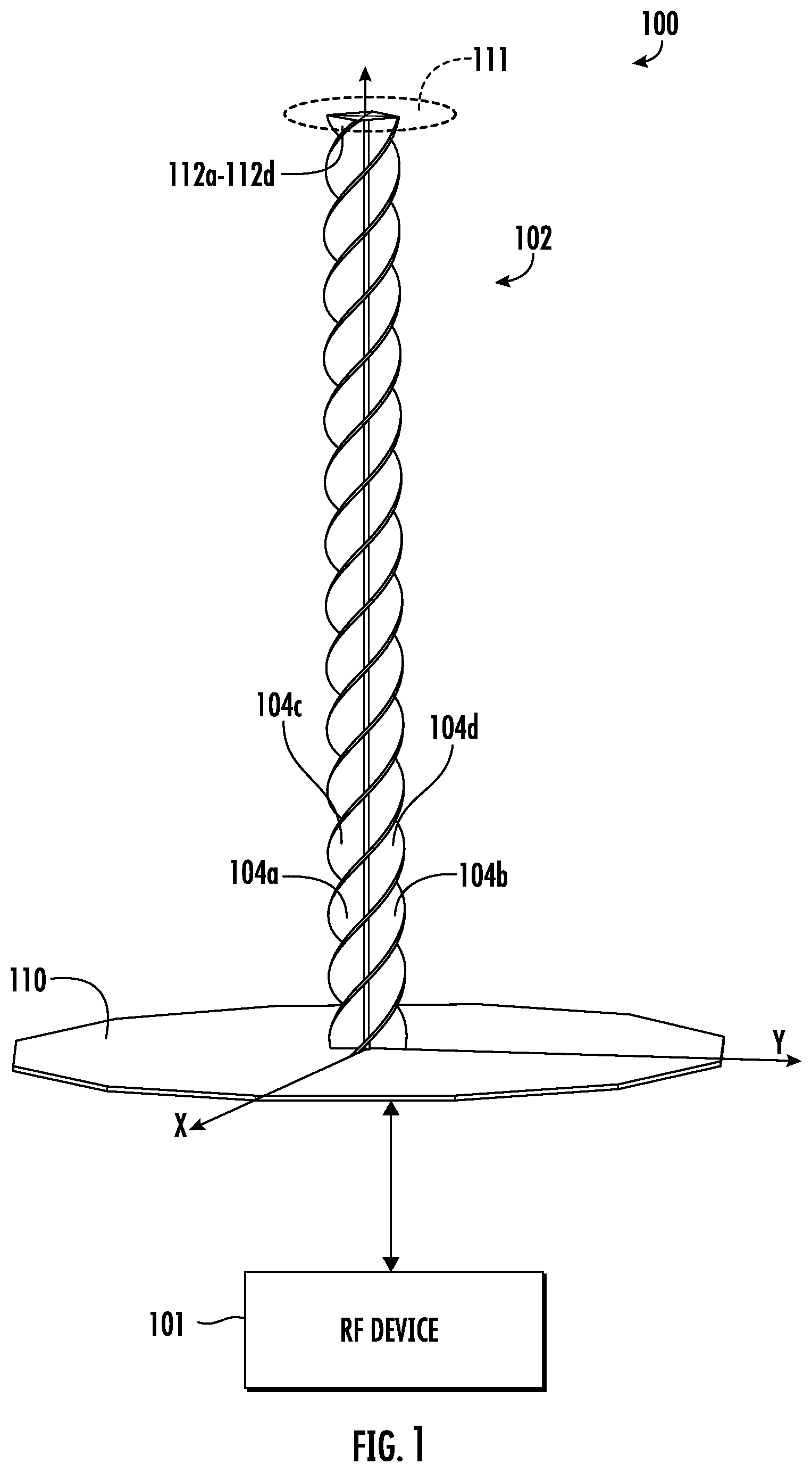 Patent US12620710 — Electronic device with isoflux antenna and related methods — Figure 1