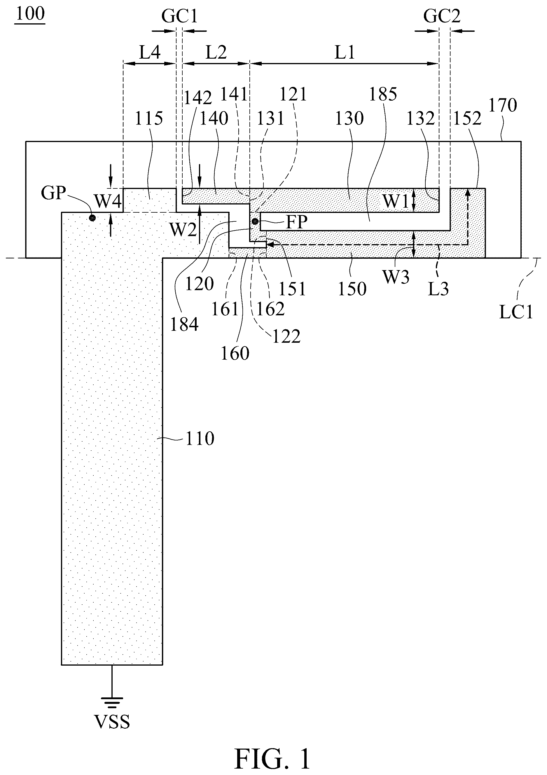 Patent US12620716 Figure 1 – Antenna structure