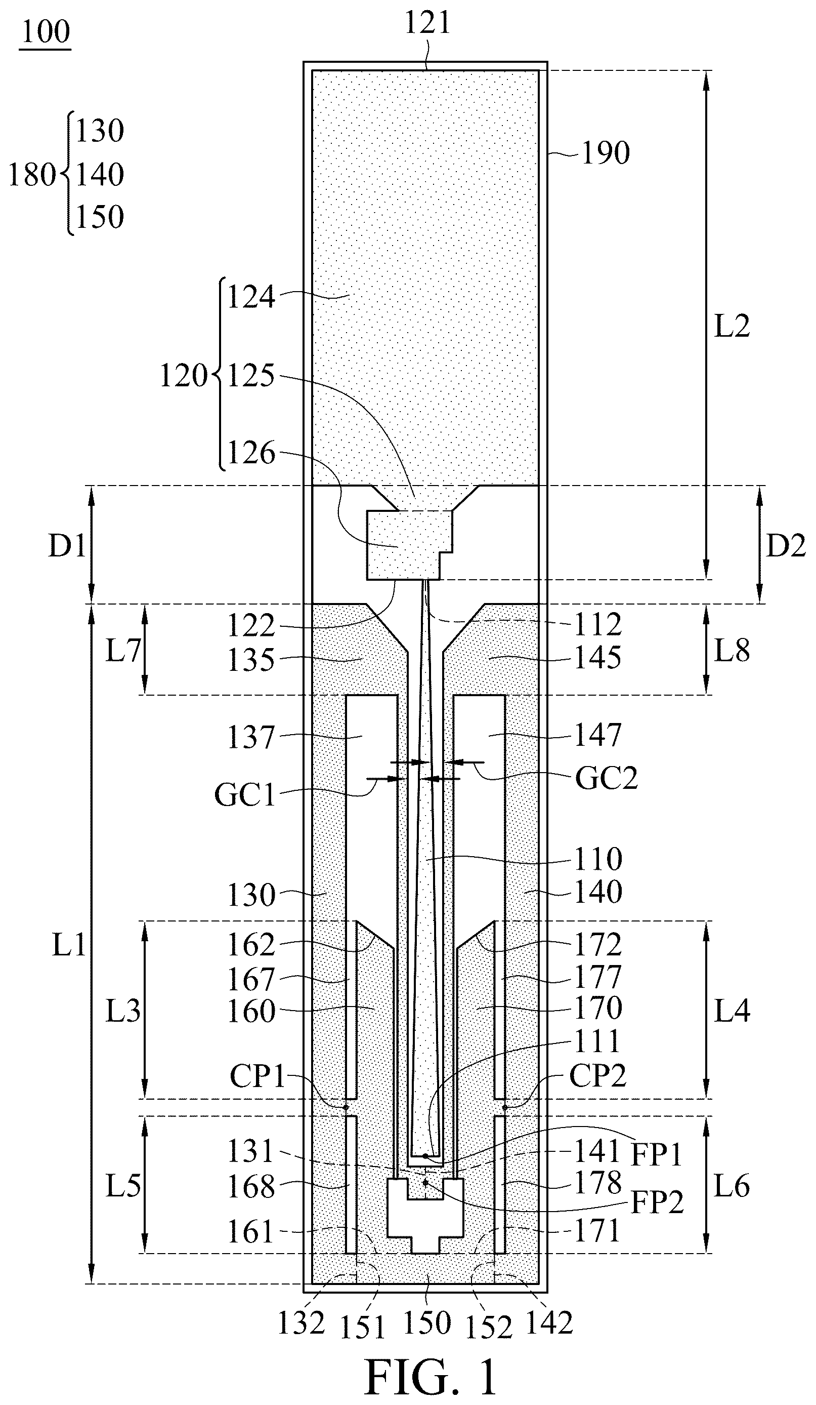 Patent US12620722 Figure 1 – Antenna structure