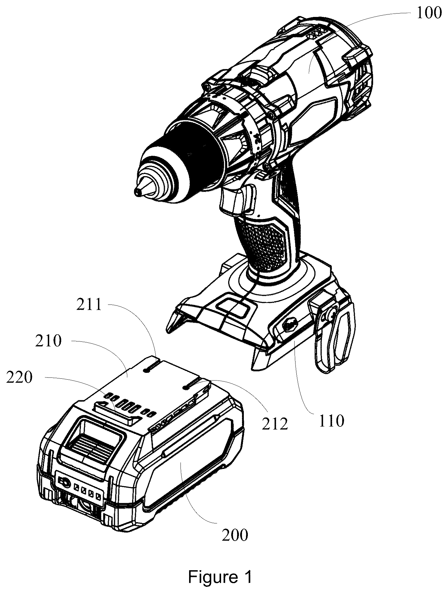 Patent US12620742 Figure 1 – Female terminal, socket, battery pack, power tool and power tool system