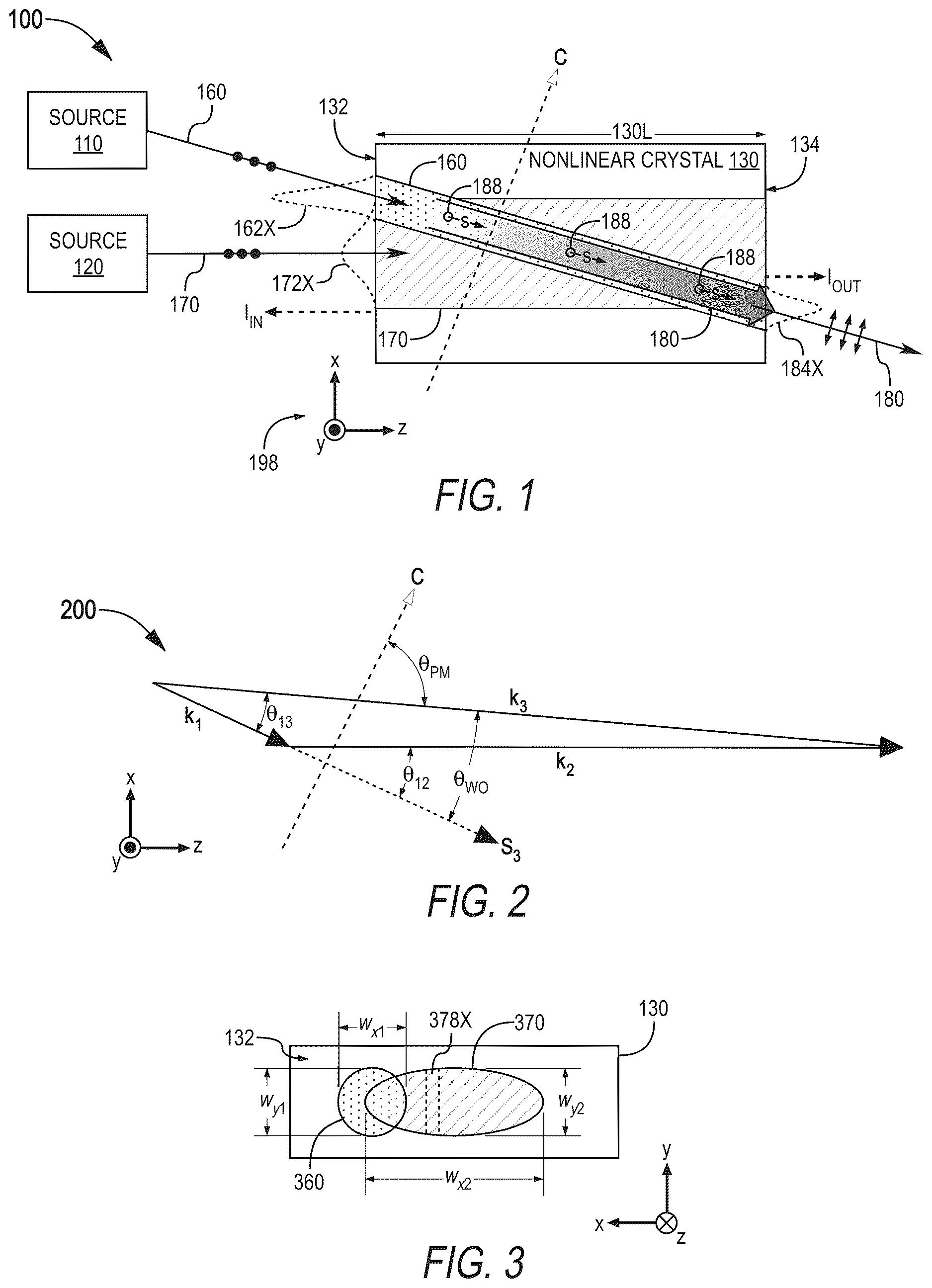 Patent US12620768 — Non-collinearly phase-matched frequency mixing — Figure 1