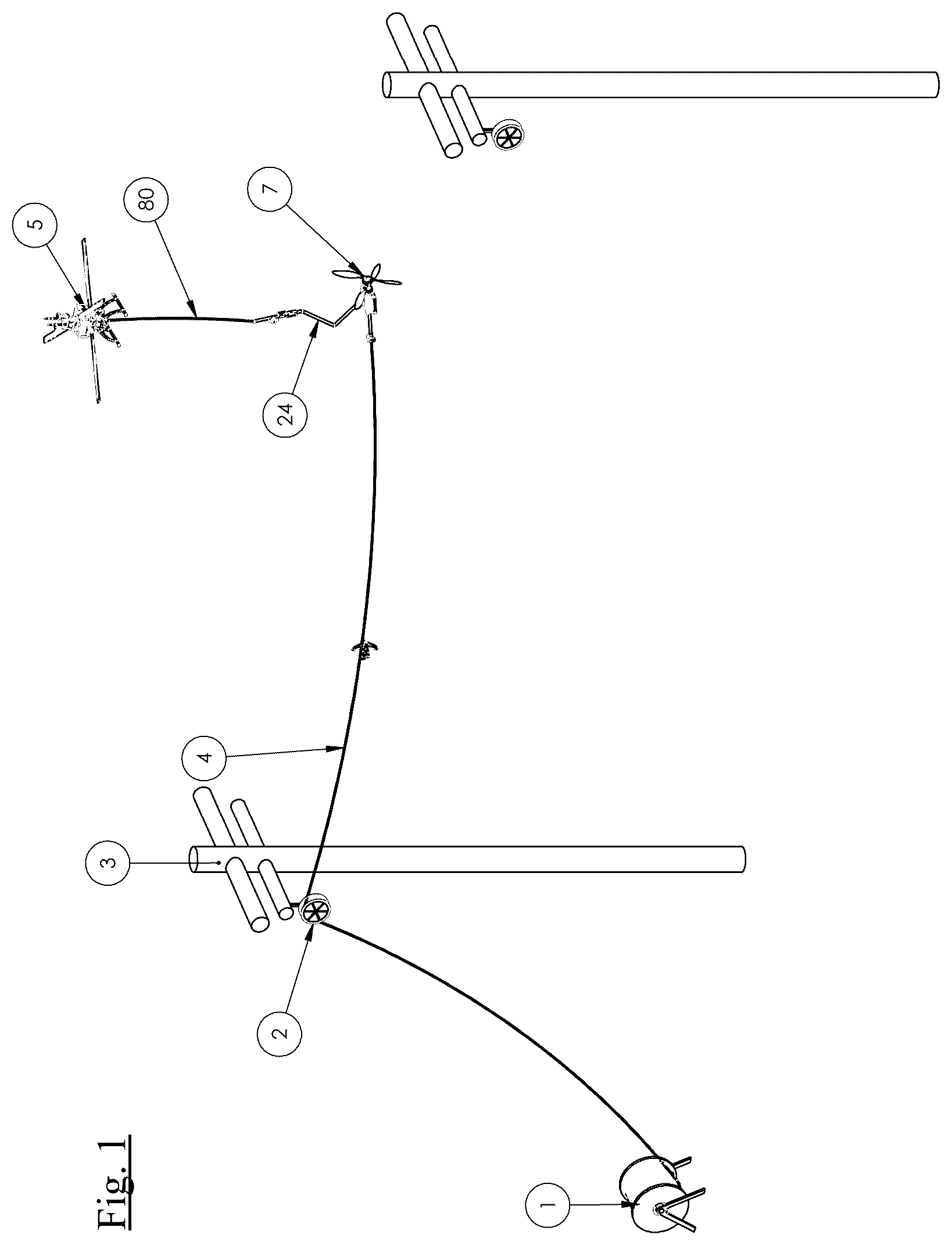 Patent US12620787 — System and method for stringing spans of cable — Figure 1
