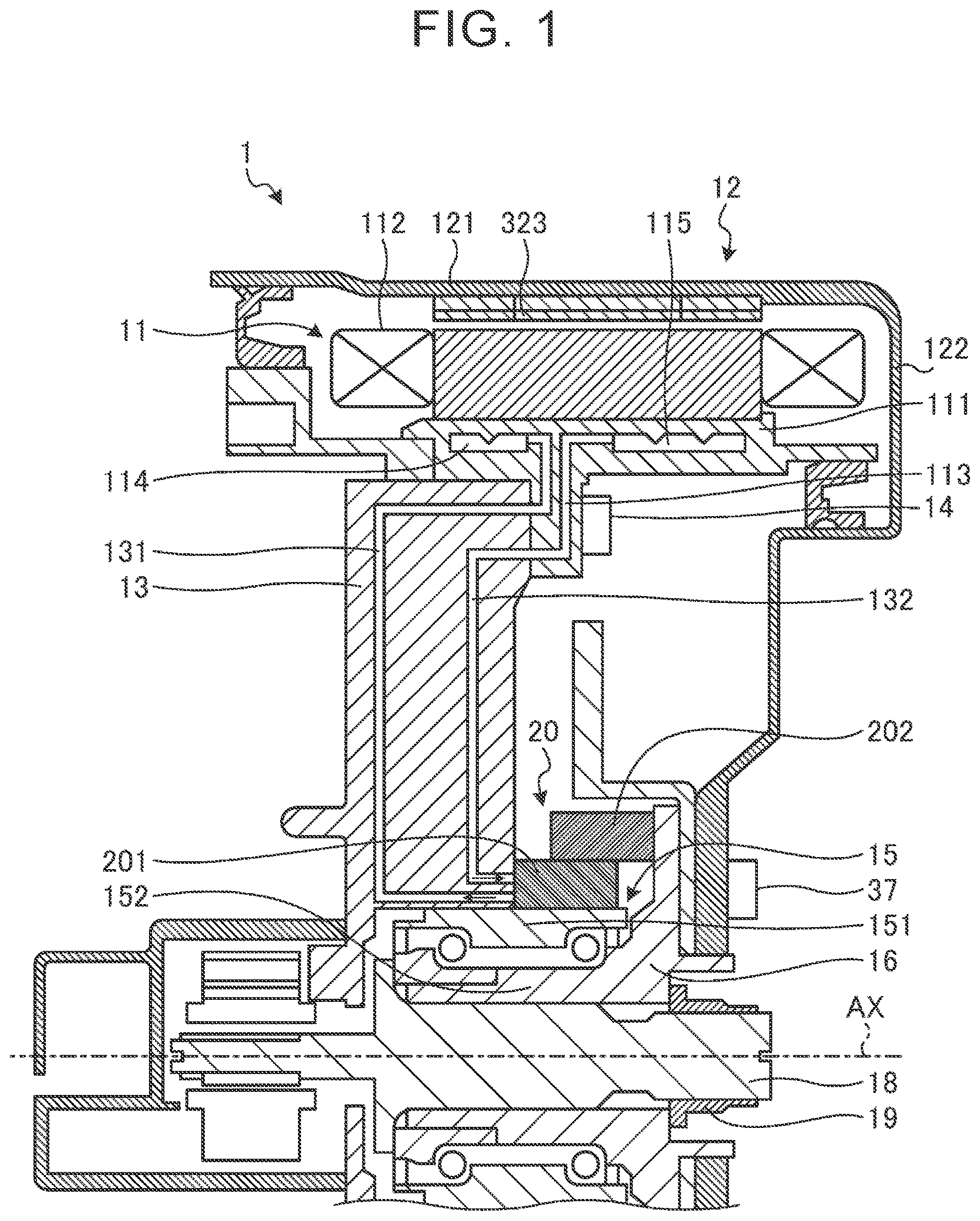 Patent US12620862 Figure 1 – Cooling structure of in-wheel motor