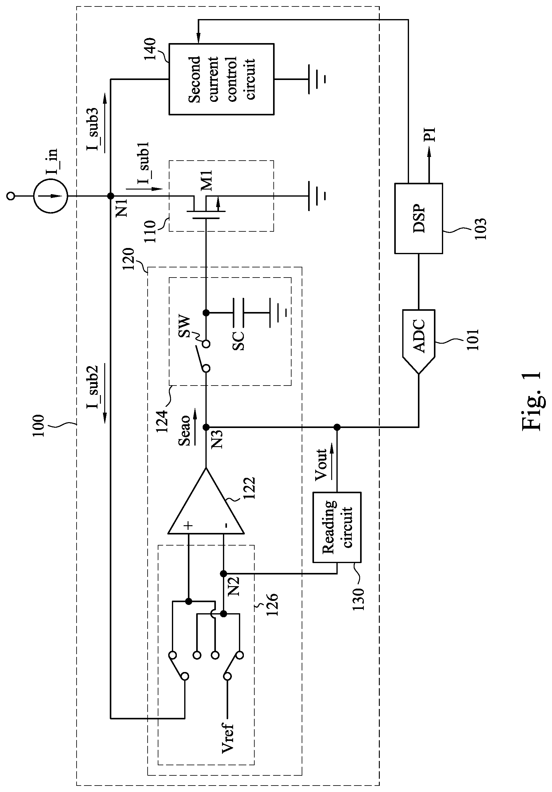 Patent US12620888 — Analog frontend circuit and signal filtering method for photoplethysmography — Figure 1