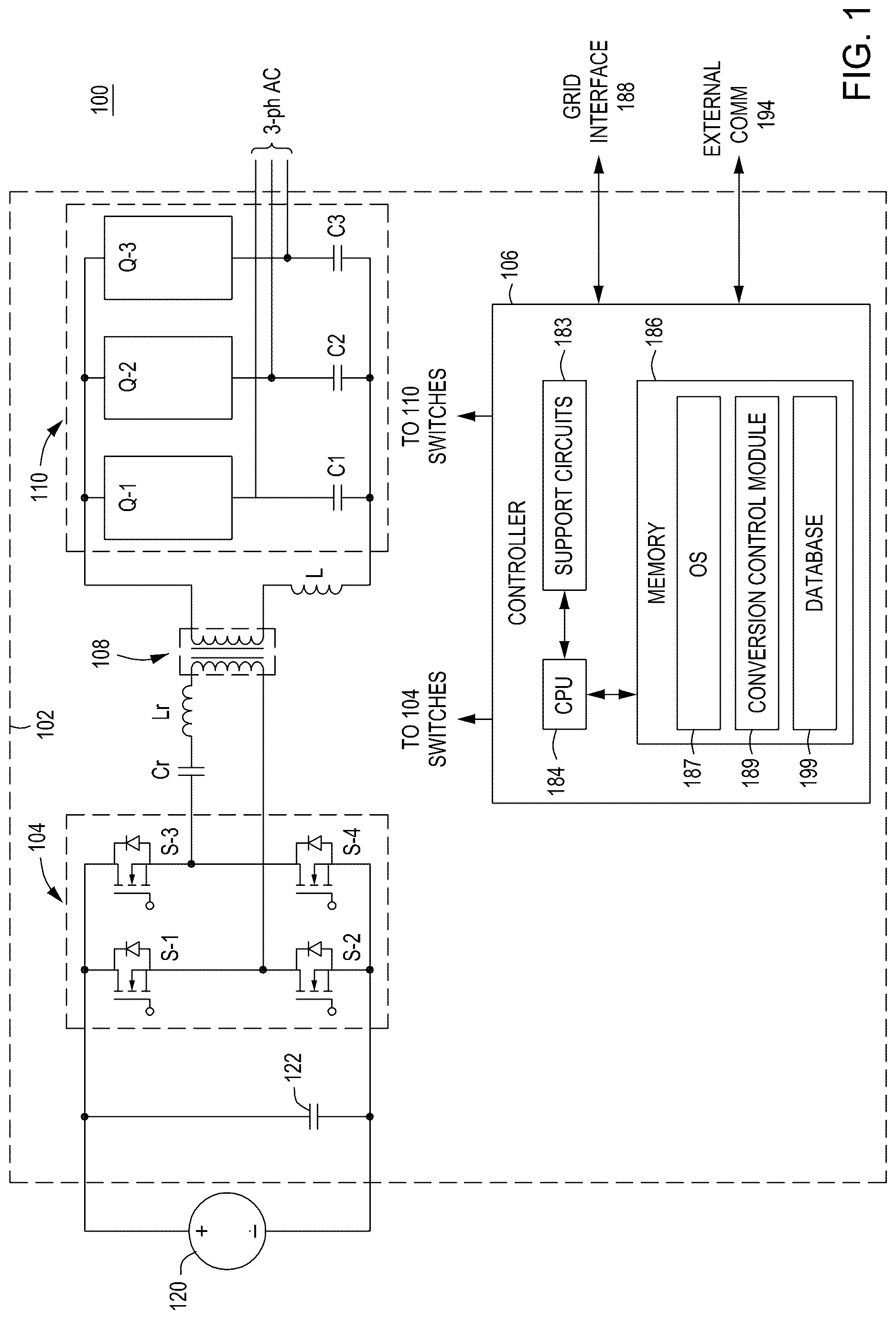 Patent US12620905 — Methods and apparatus for controlling switching in power converters — Figure 1