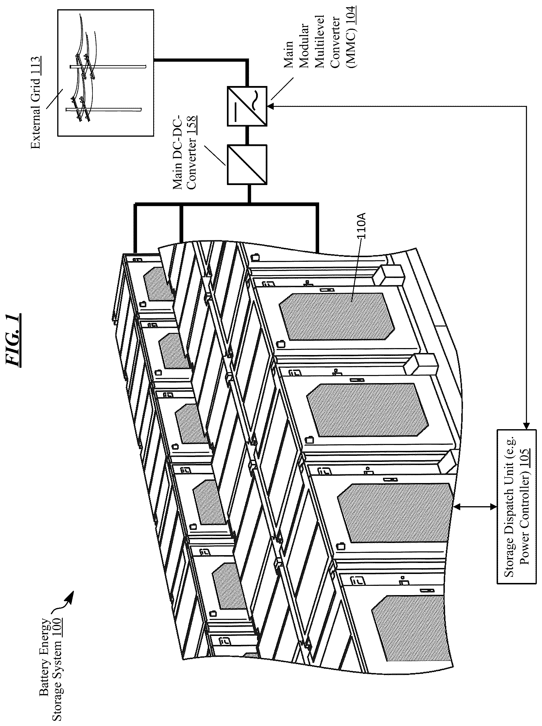 Patent US12620908 — Modular multilevel converters for battery energy storage — Figure 1