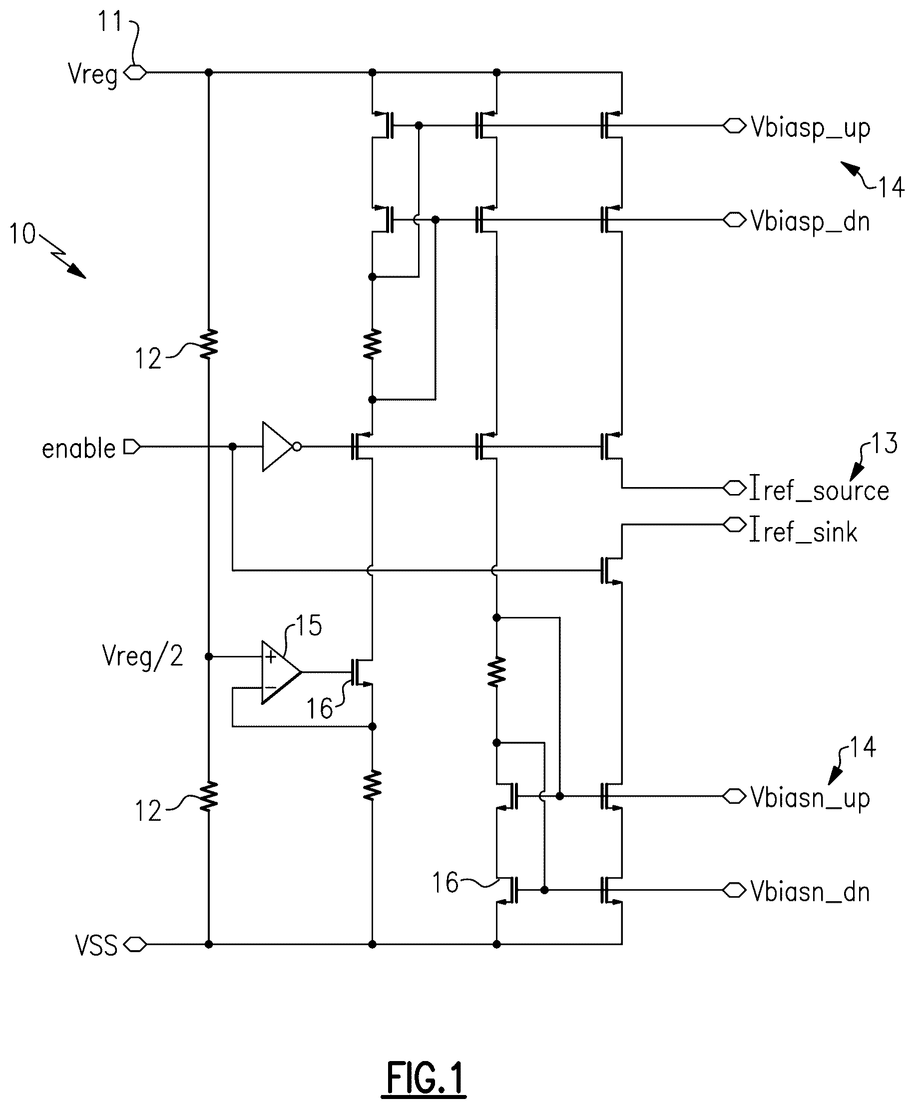 Patent US12620941 Figure 1 – Circuit assembly for generating a constant current