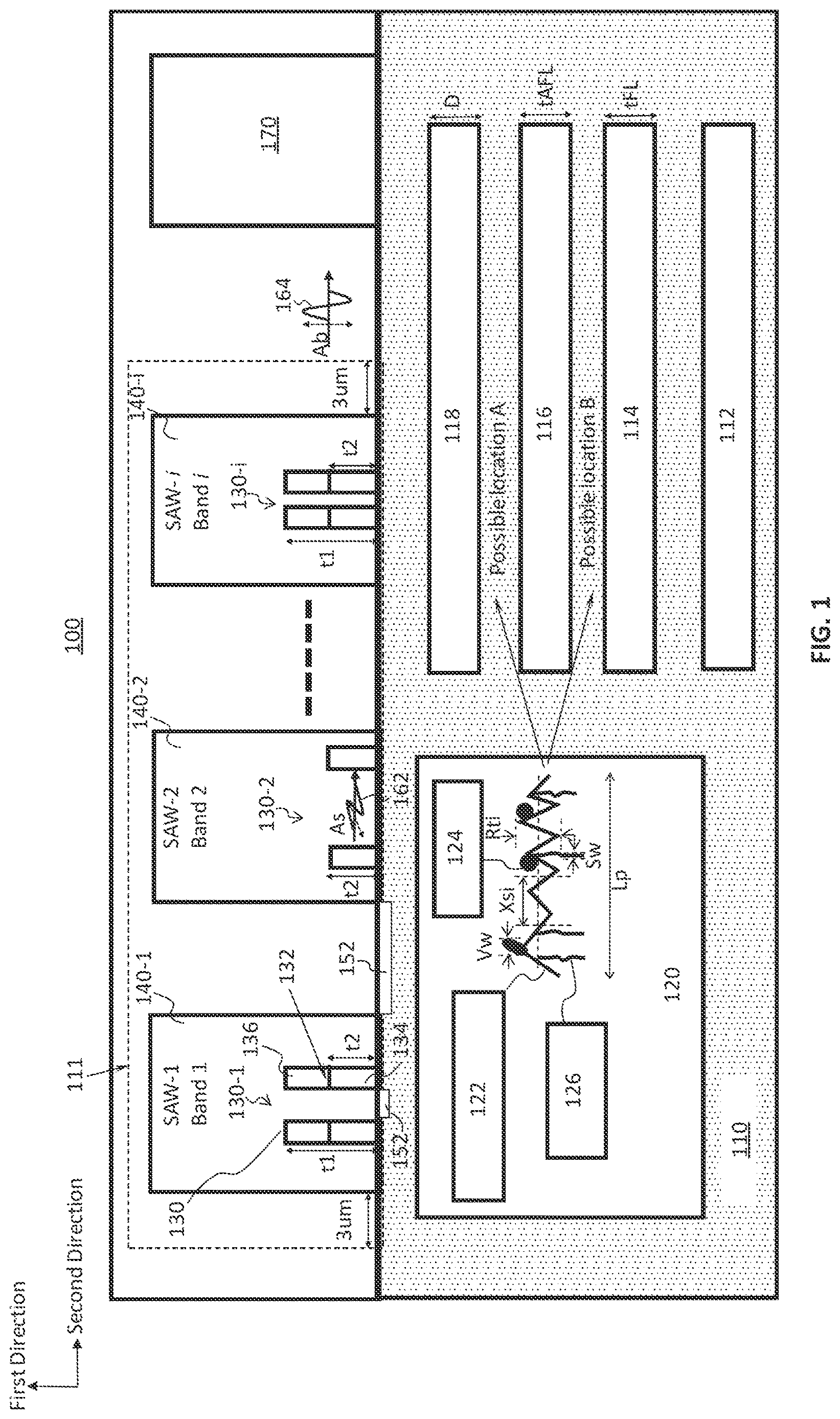 Patent US12620964 — Acoustic resonator device — Figure 1